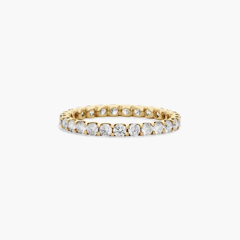 Shared Prong Contour Eternity Ring With 1 CTW Lab-Grown Diamonds In 14K Yellow Gold (2.10mm)