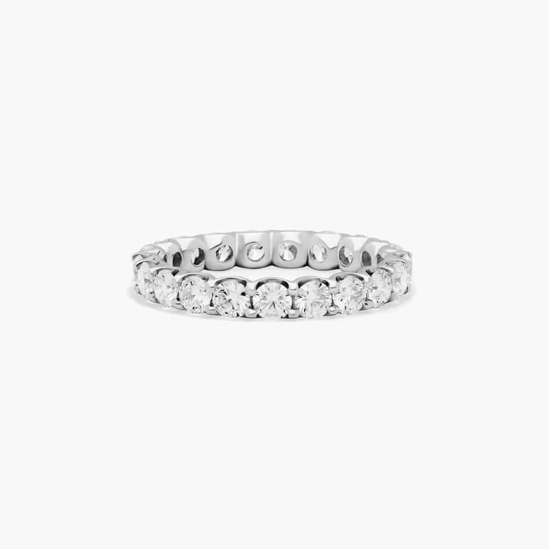 Shared Prong Contour Eternity Ring With 2 CTW Lab-Grown Diamonds In 14K White Gold (3.00mm)