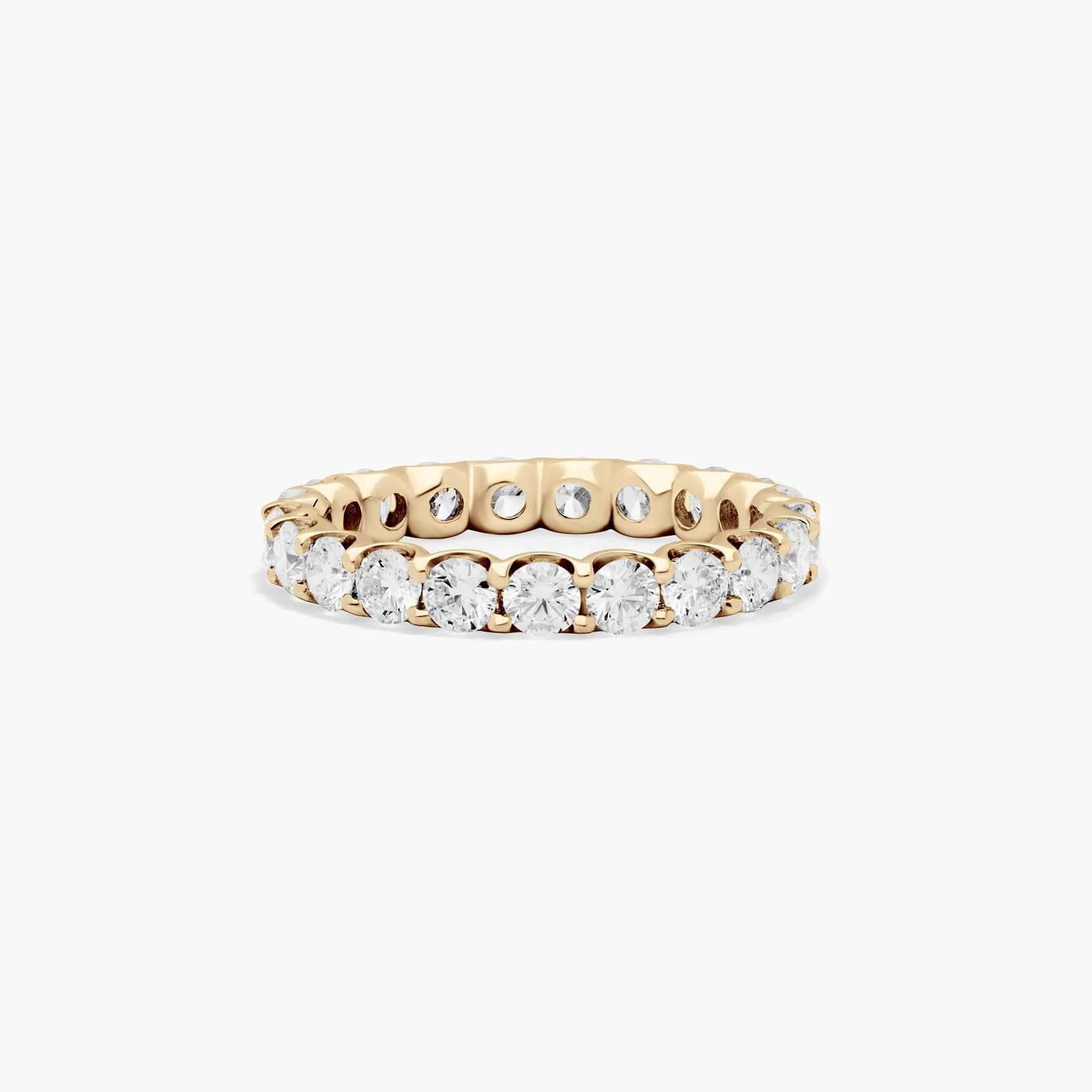 Shared Prong Contour Eternity Ring With 2 CTW Diamonds In 14K Yellow Gold (3.00mm)