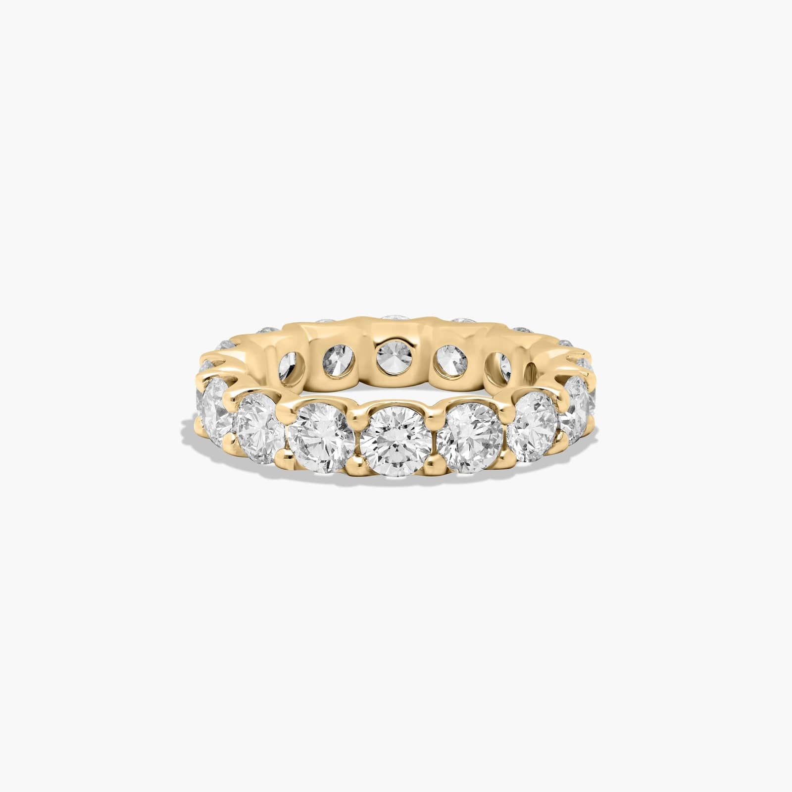 Shared Prong Contour Eternity Ring With 4 CTW Diamonds In 14K Yellow Gold (4.00mm)