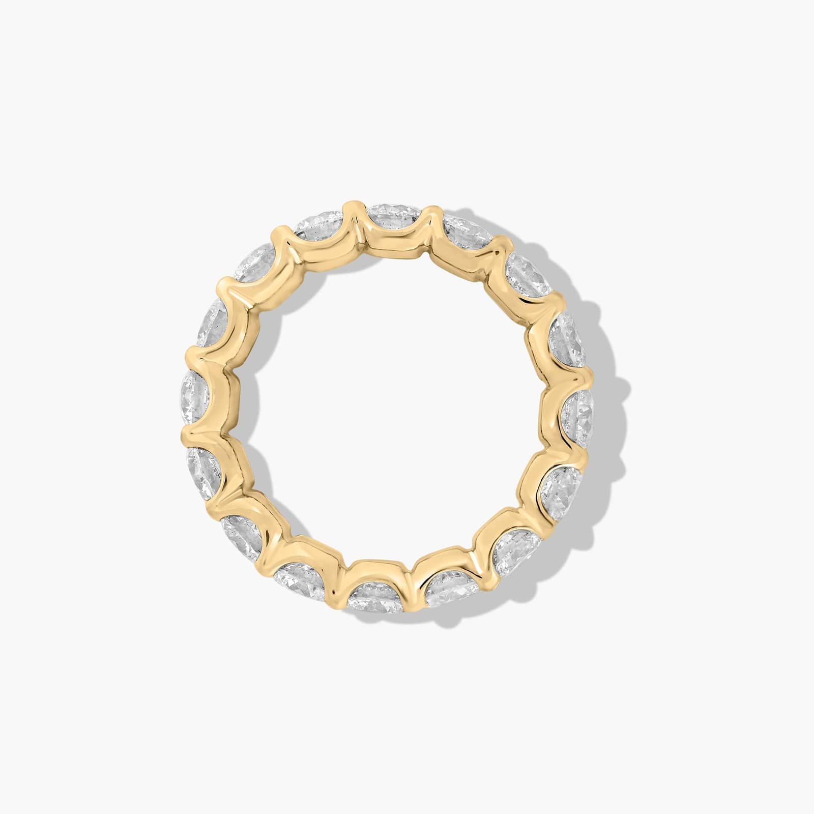 Shared Prong Contour Eternity Ring With 4 CTW Diamonds In 14K Yellow Gold (4.00mm)