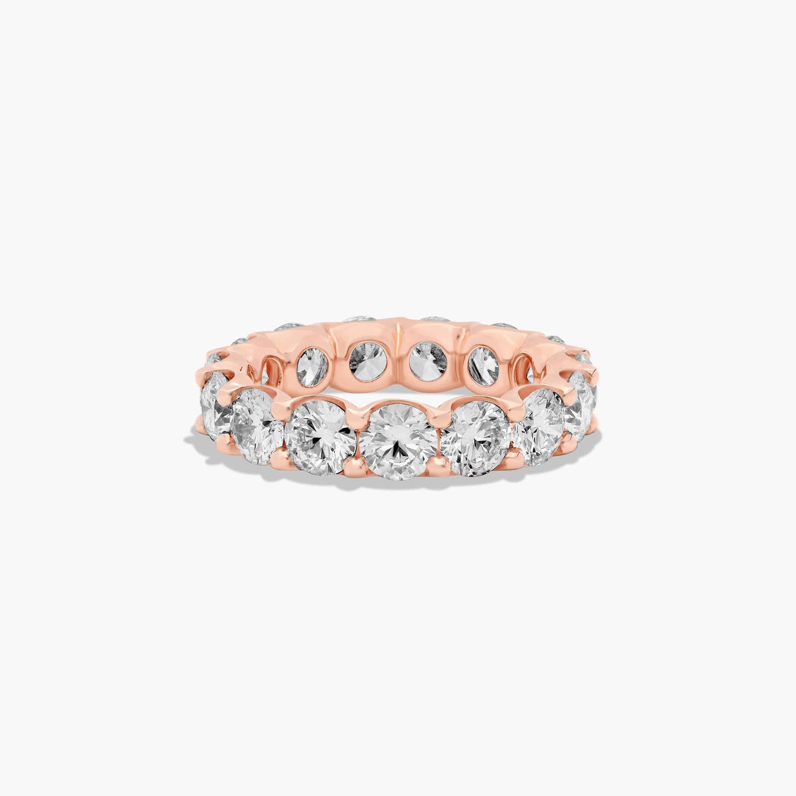 Shared Prong Contour Eternity Ring With 5 CTW Diamonds In 14K Rose Gold (4.50mm)