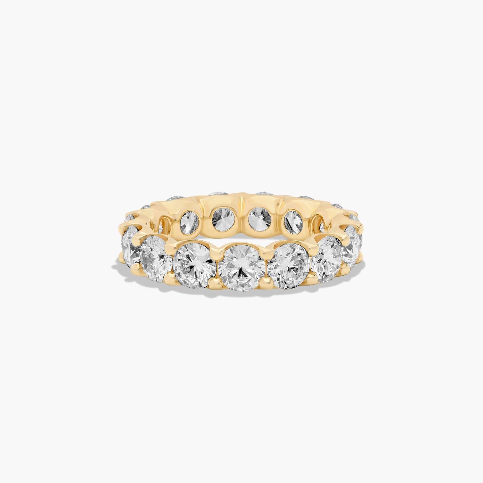 Shared Prong Contour Eternity Ring With 5 CTW Diamonds In 14K Yellow Gold (4.50mm)