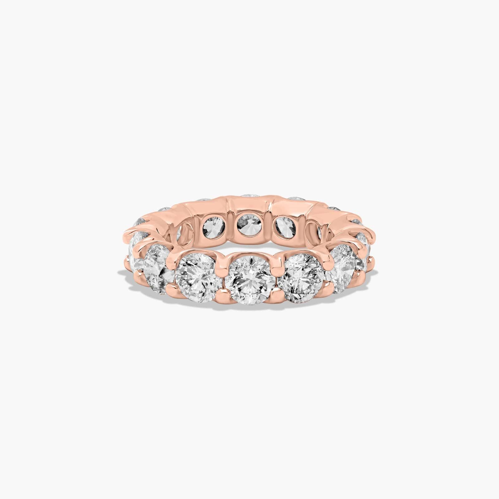 Shared Prong Contour Eternity Ring With 7 CTW Diamonds In 14K Rose Gold (5.00mm)
