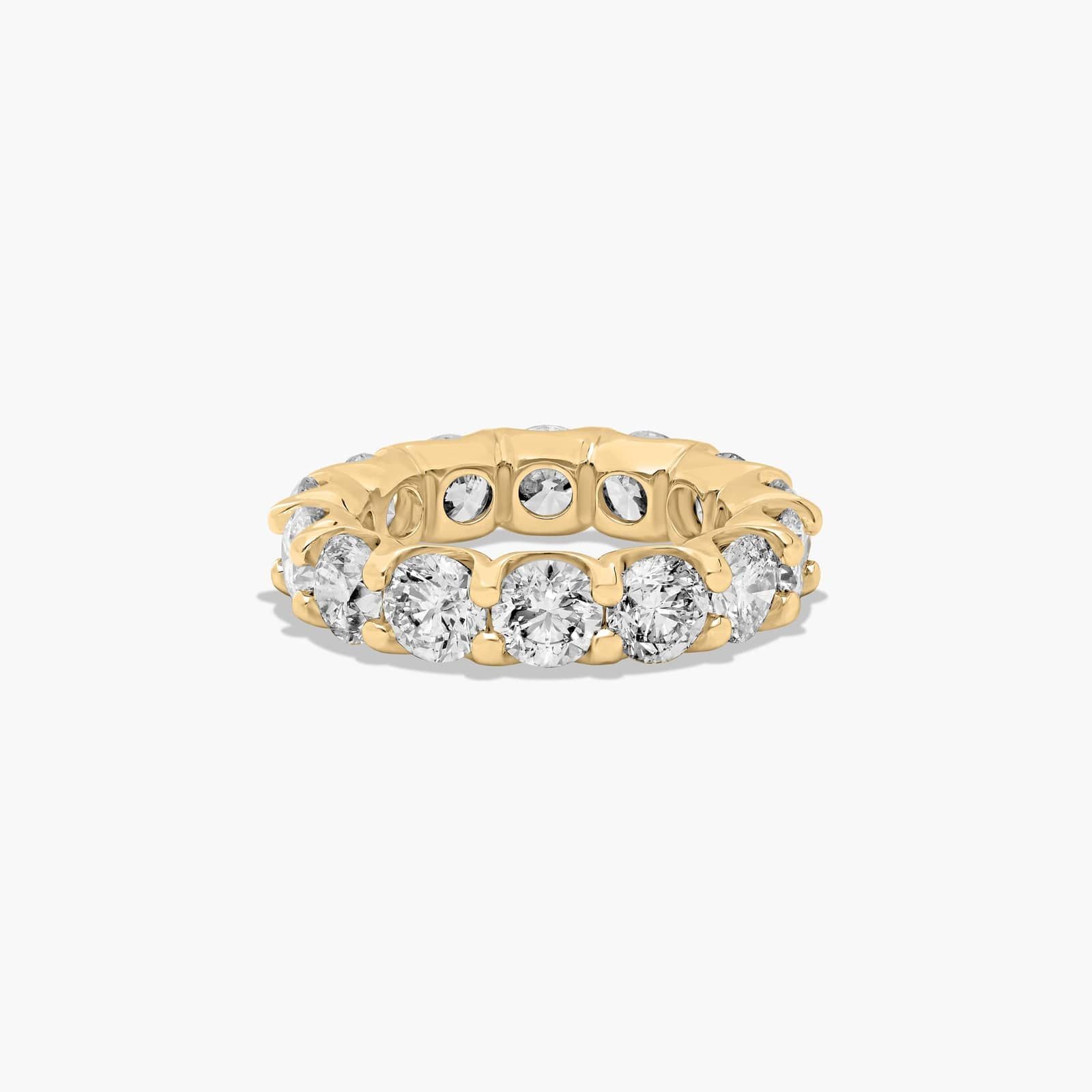 Shared Prong Contour Eternity Ring With 7 CTW Diamonds In 14K Yellow Gold (5.00mm)
