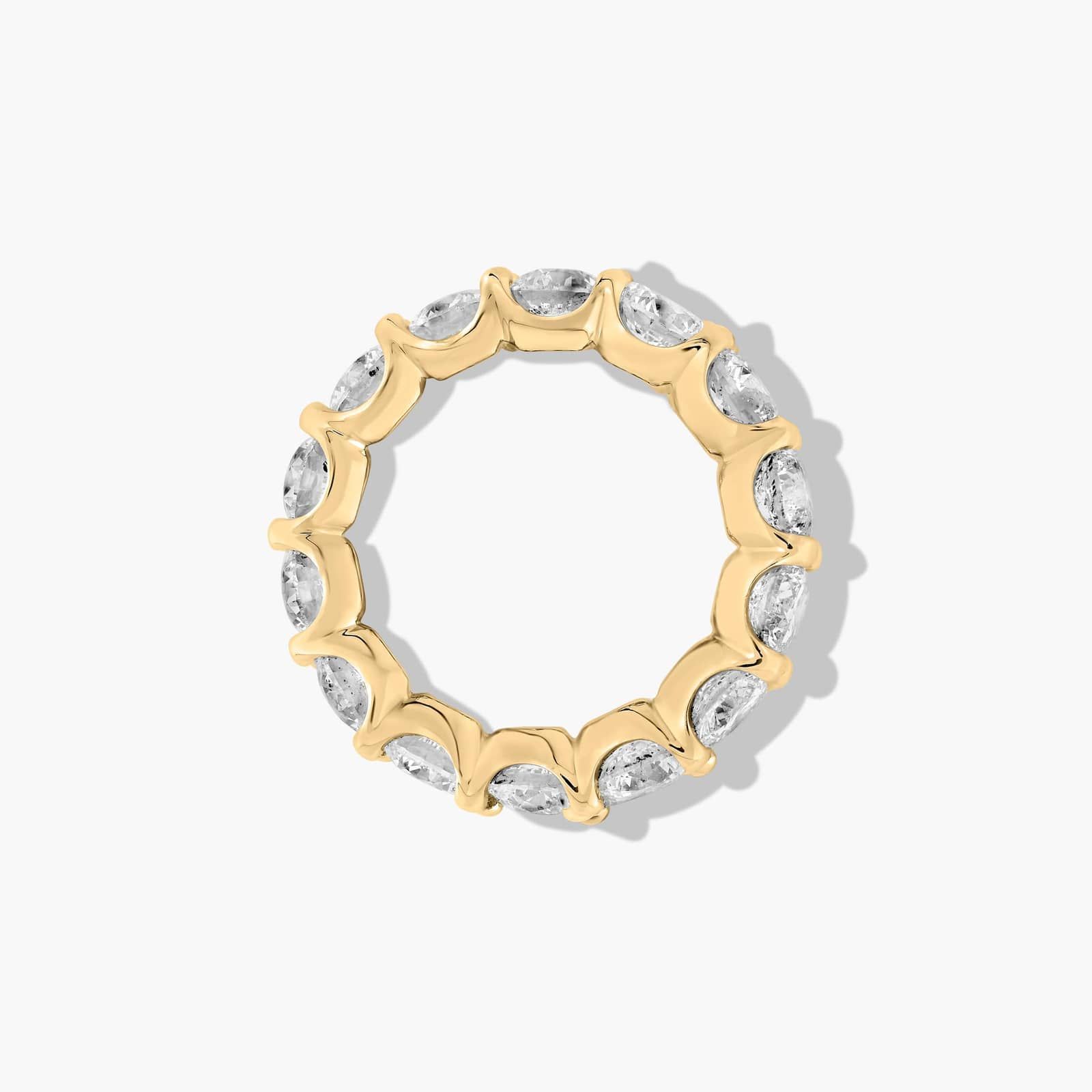 Shared Prong Contour Eternity Ring With 7 CTW Diamonds In 14K Yellow Gold (5.00mm)