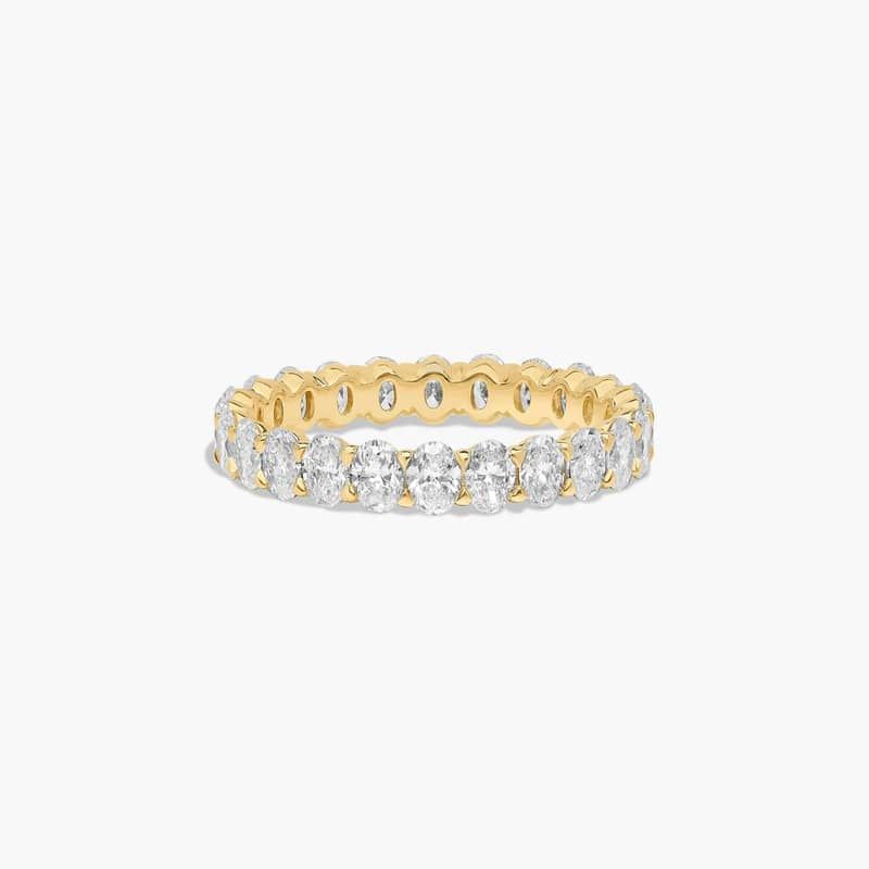 Eternity Ring With 2 CTW Oval Cut Lab-Grown Diamonds In 14K Yellow Gold (3.50mm)