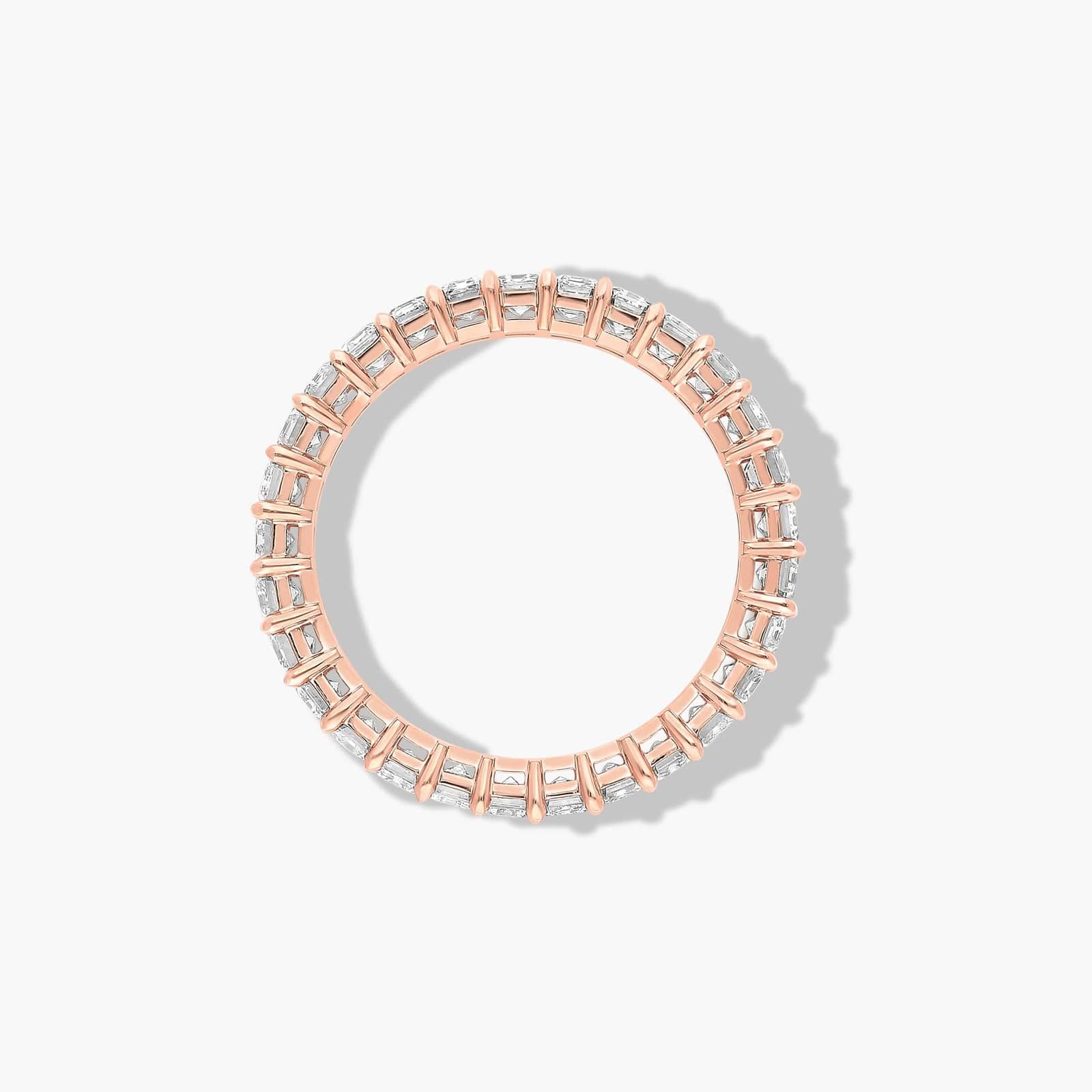 Eternity Ring With 2 CTW Emerald Cut Diamonds In 14K Rose Gold (3.50mm)