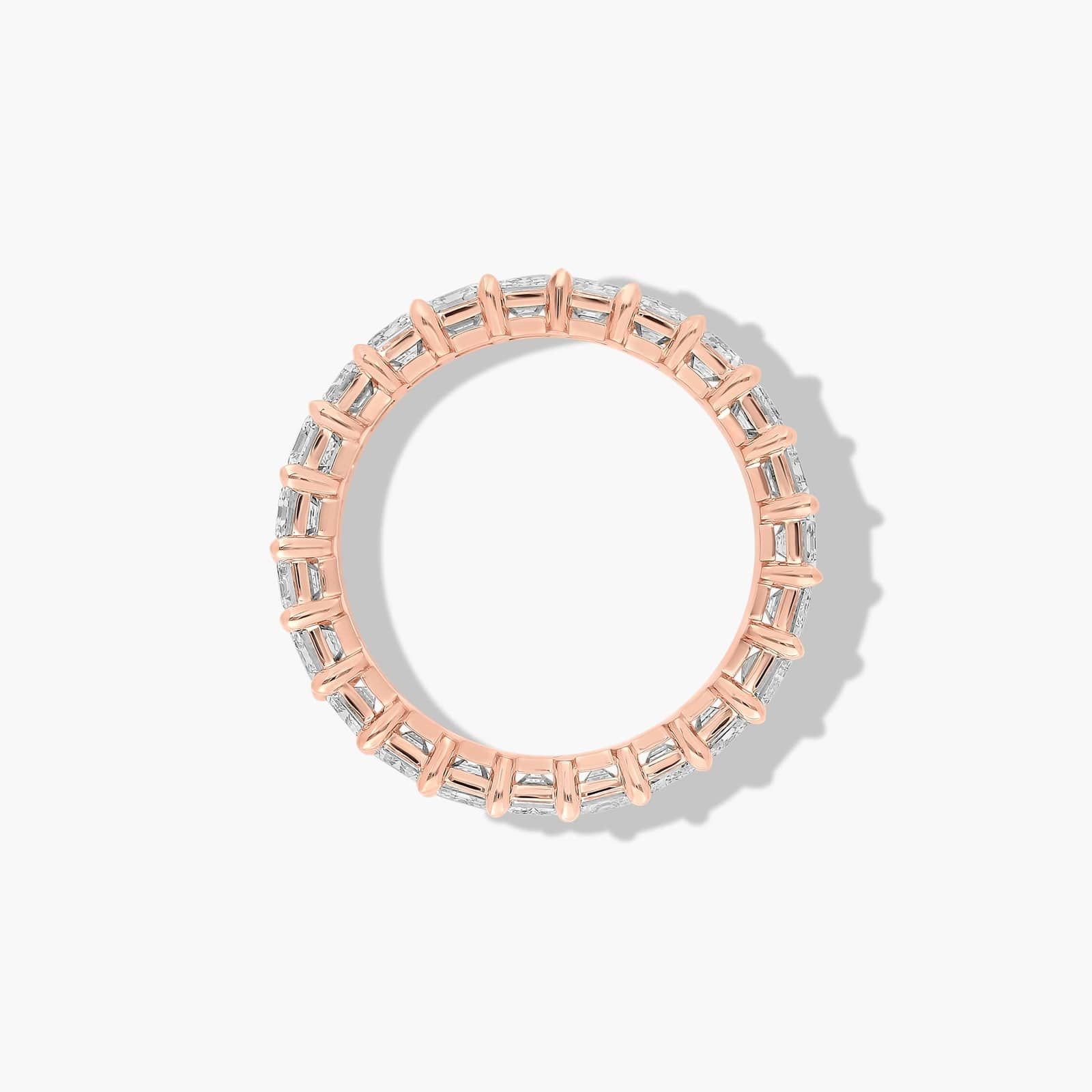 Eternity Ring With 3 CTW Emerald Cut Diamonds In 14K Rose Gold (4.00mm)