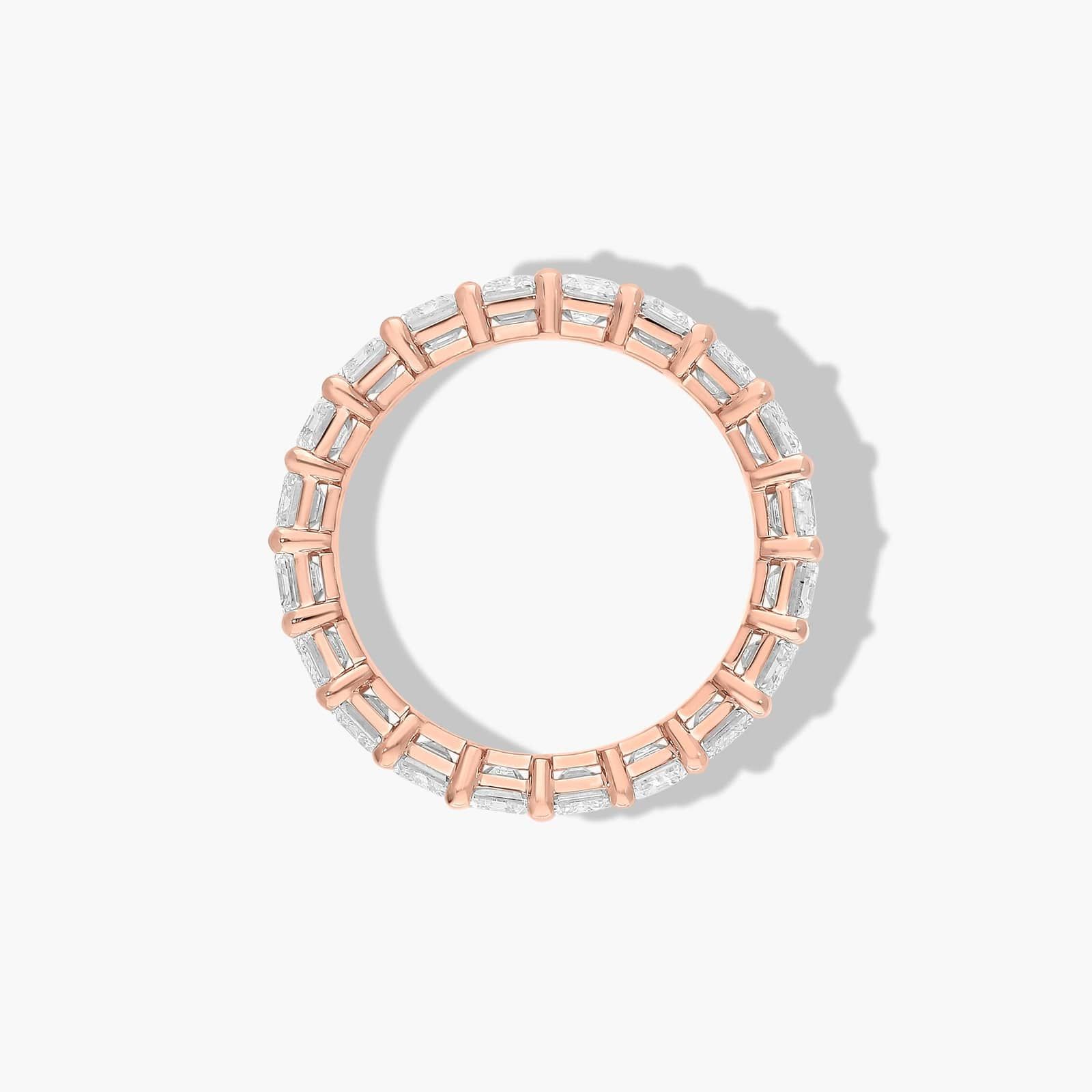Eternity Ring With 5 CTW Emerald Cut Diamonds In 14K Rose Gold (4.50mm)