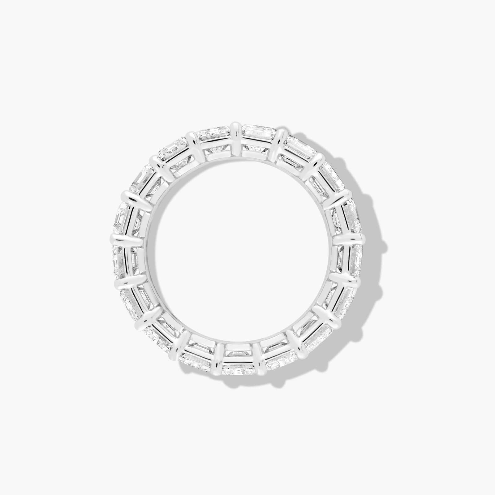 Eternity Ring With 7 CTW Emerald Cut Diamonds In 14K White Gold (5.50mm)