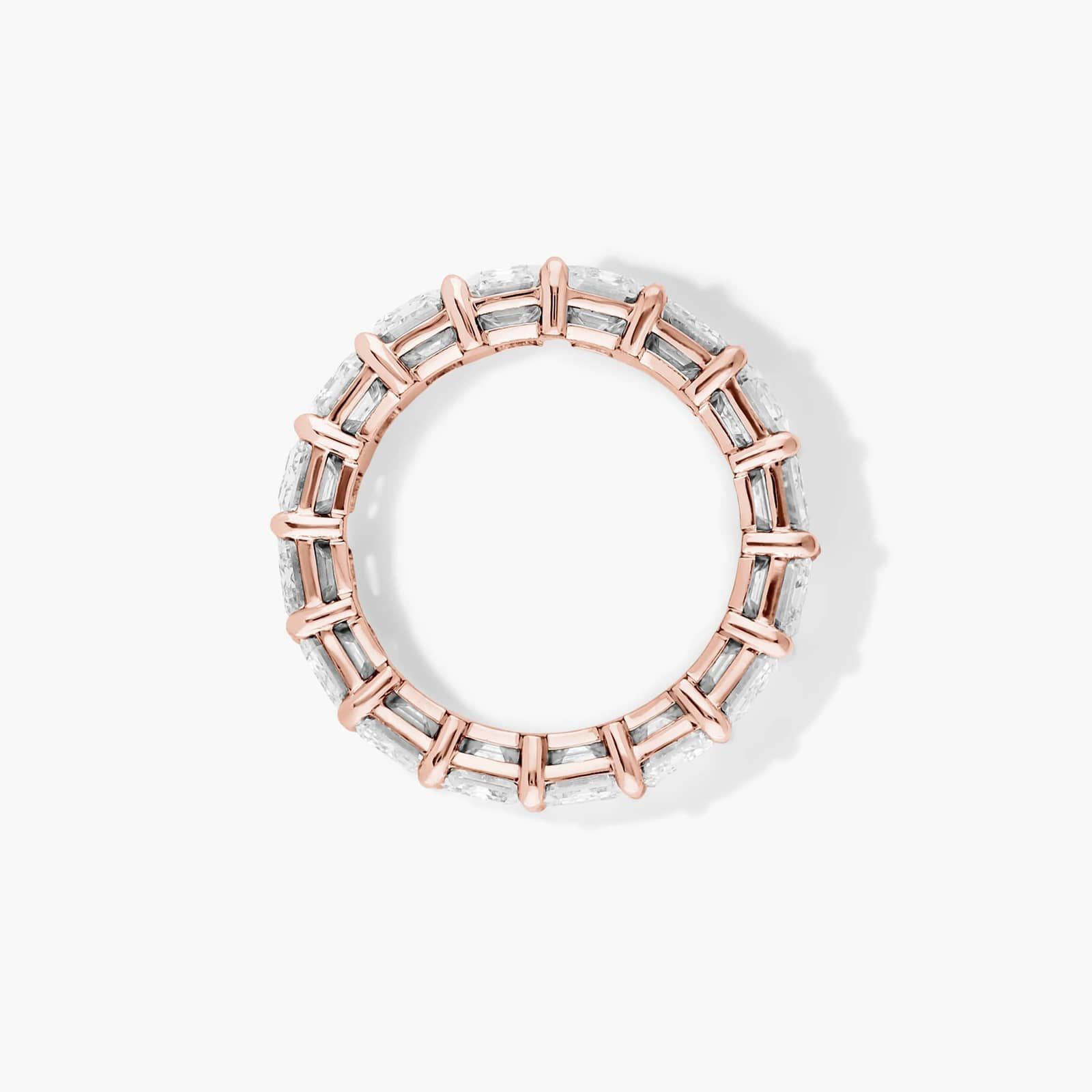 Eternity Ring With 8 CTW Emerald Cut Diamonds In 14K Rose Gold  (6.5mm)