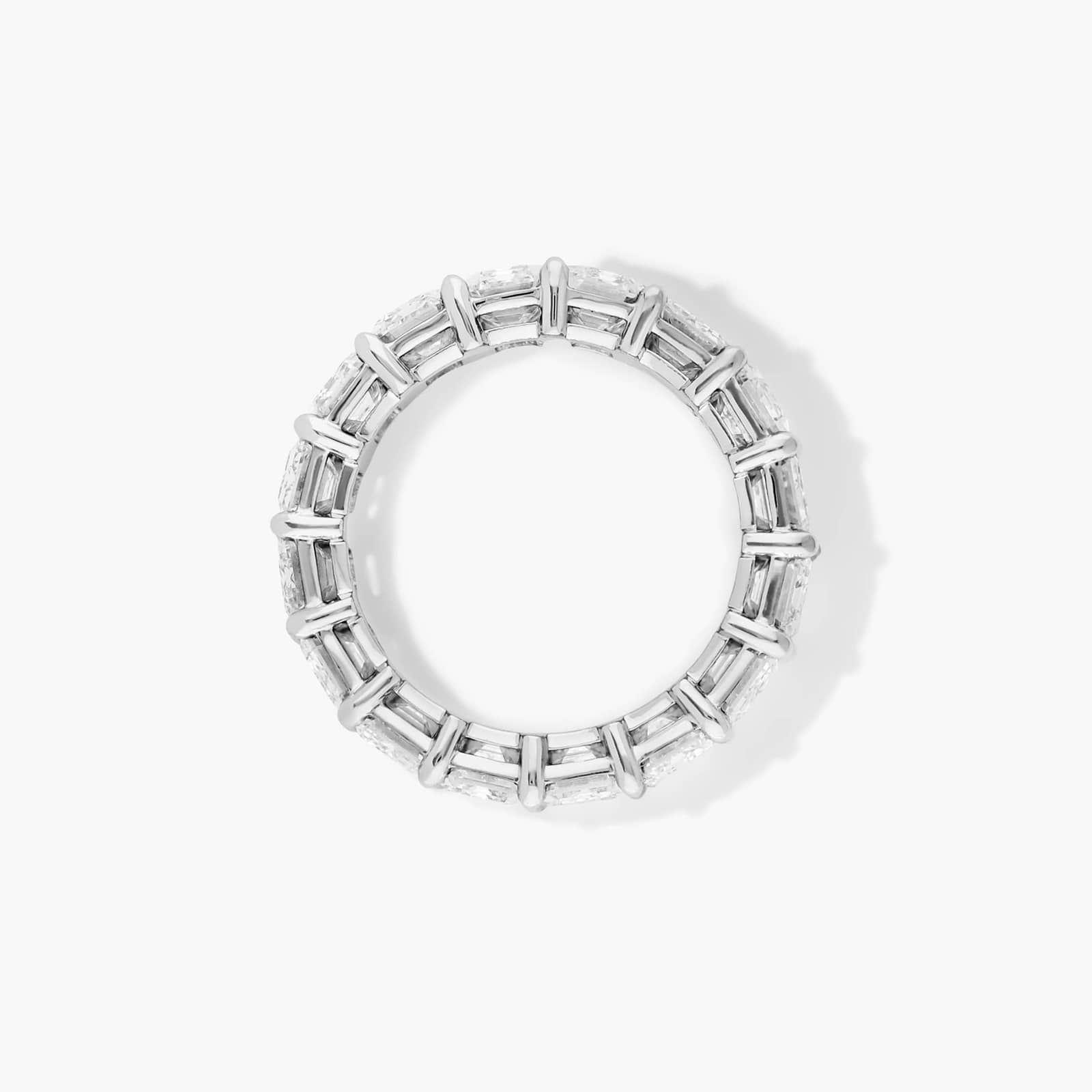 Eternity Ring With 8 CTW Emerald Cut Diamonds In 14K White Gold  (6.5mm)