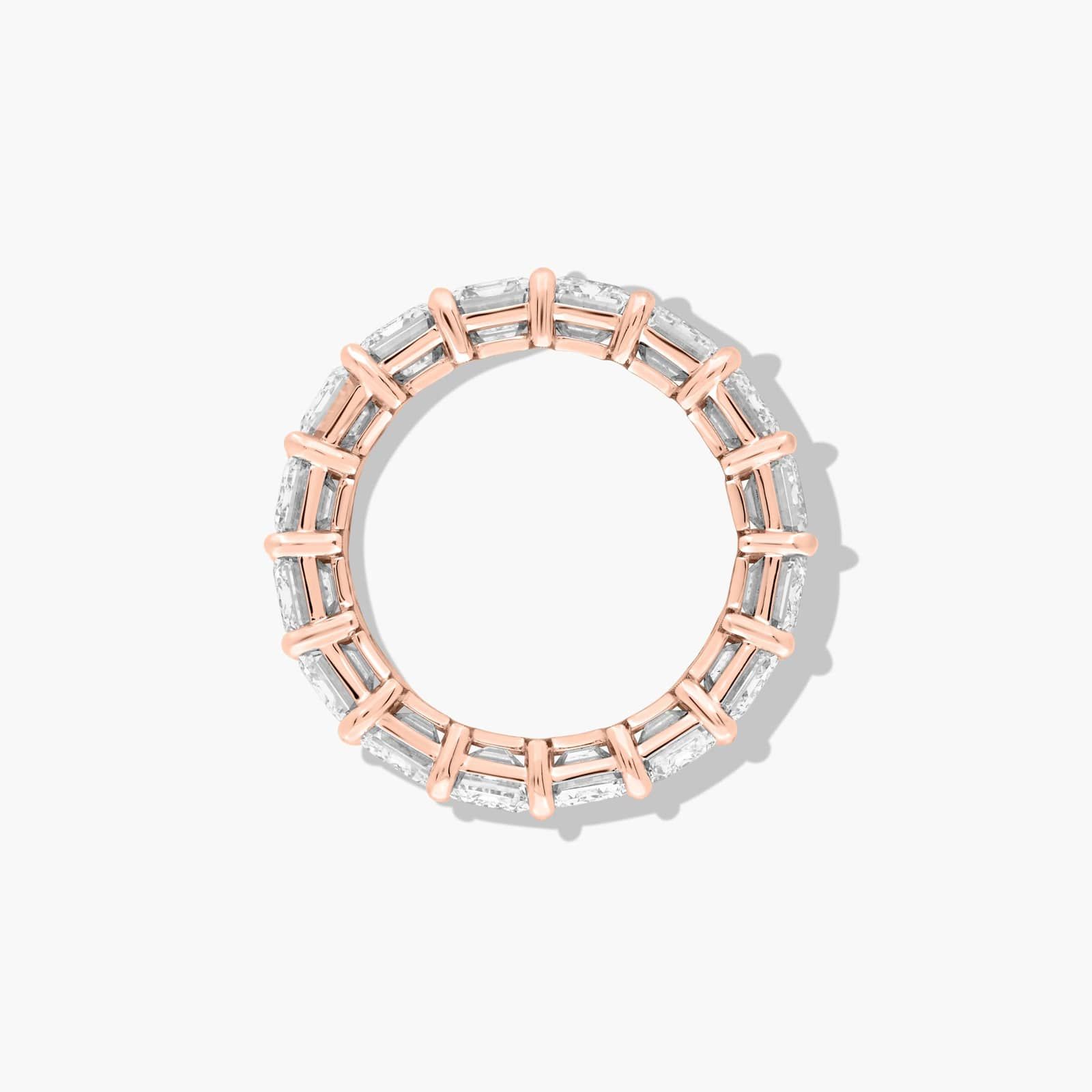 Eternity Ring With 9.5 CTW Emerald Cut Diamonds In 14K Rose Gold  (6.5mm)