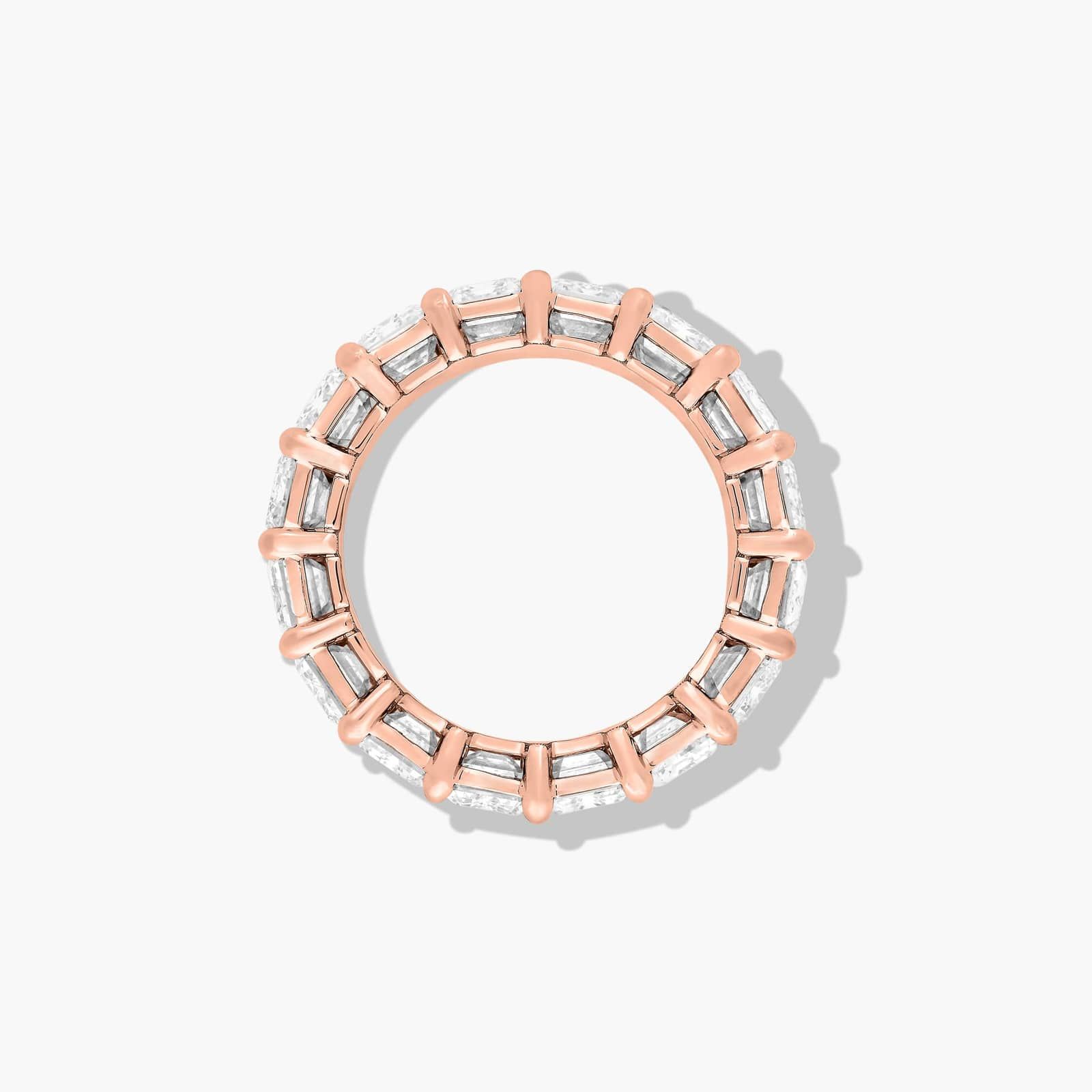 Eternity Ring With 11 CTW Emerald Cut Diamonds In 14K Rose Gold  (7mm)