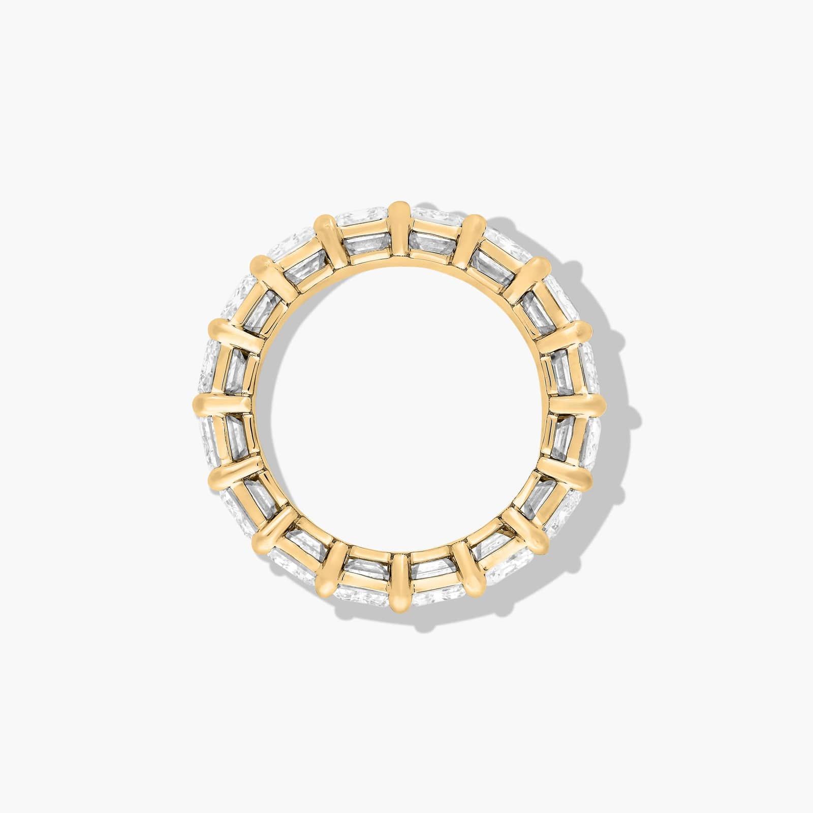 Eternity Ring With 11 CTW Emerald Cut Diamonds In 14K Yellow Gold  (7mm)
