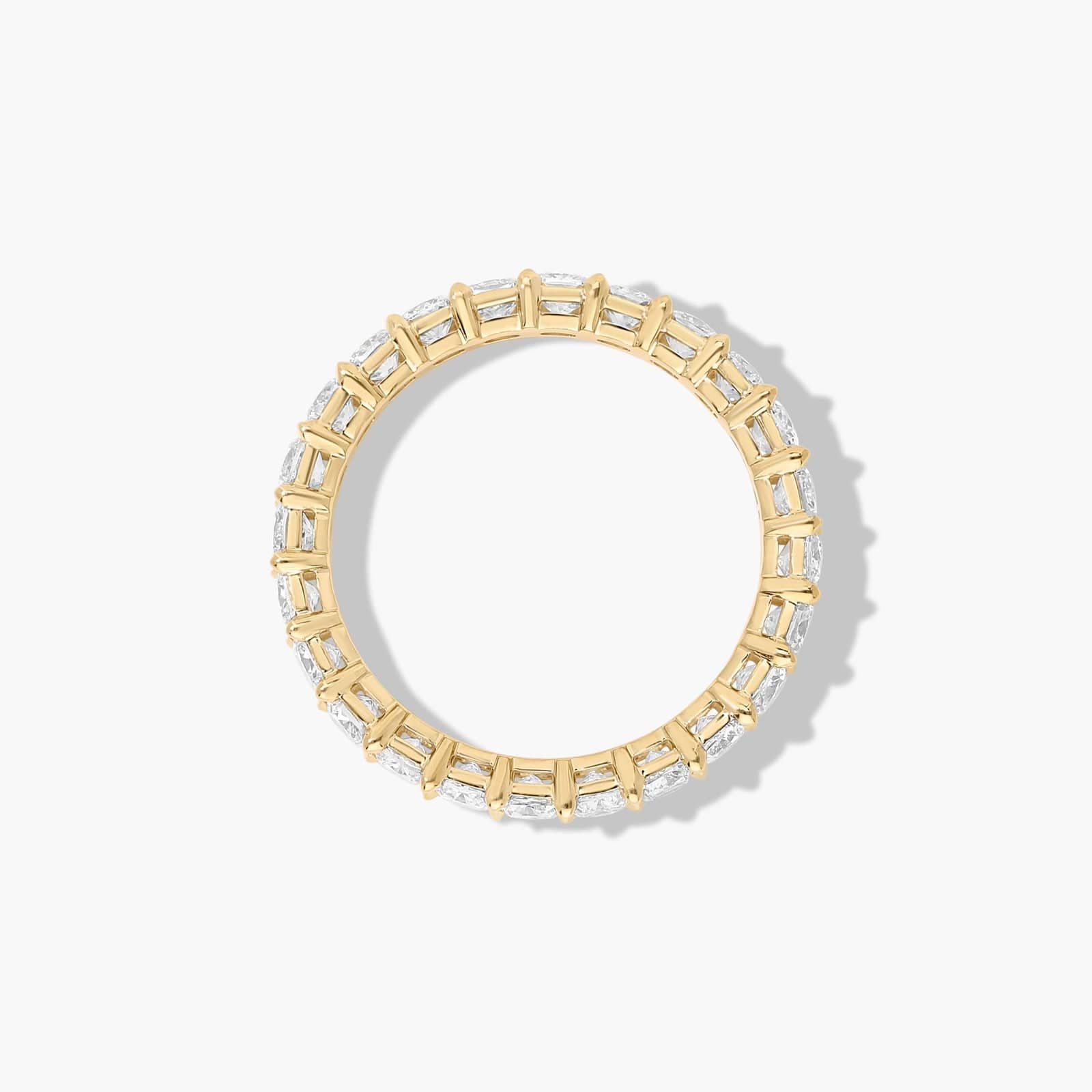 Eternity Ring With 2 CTW Cushion Cut Diamonds In 14K Yellow Gold (3mm)