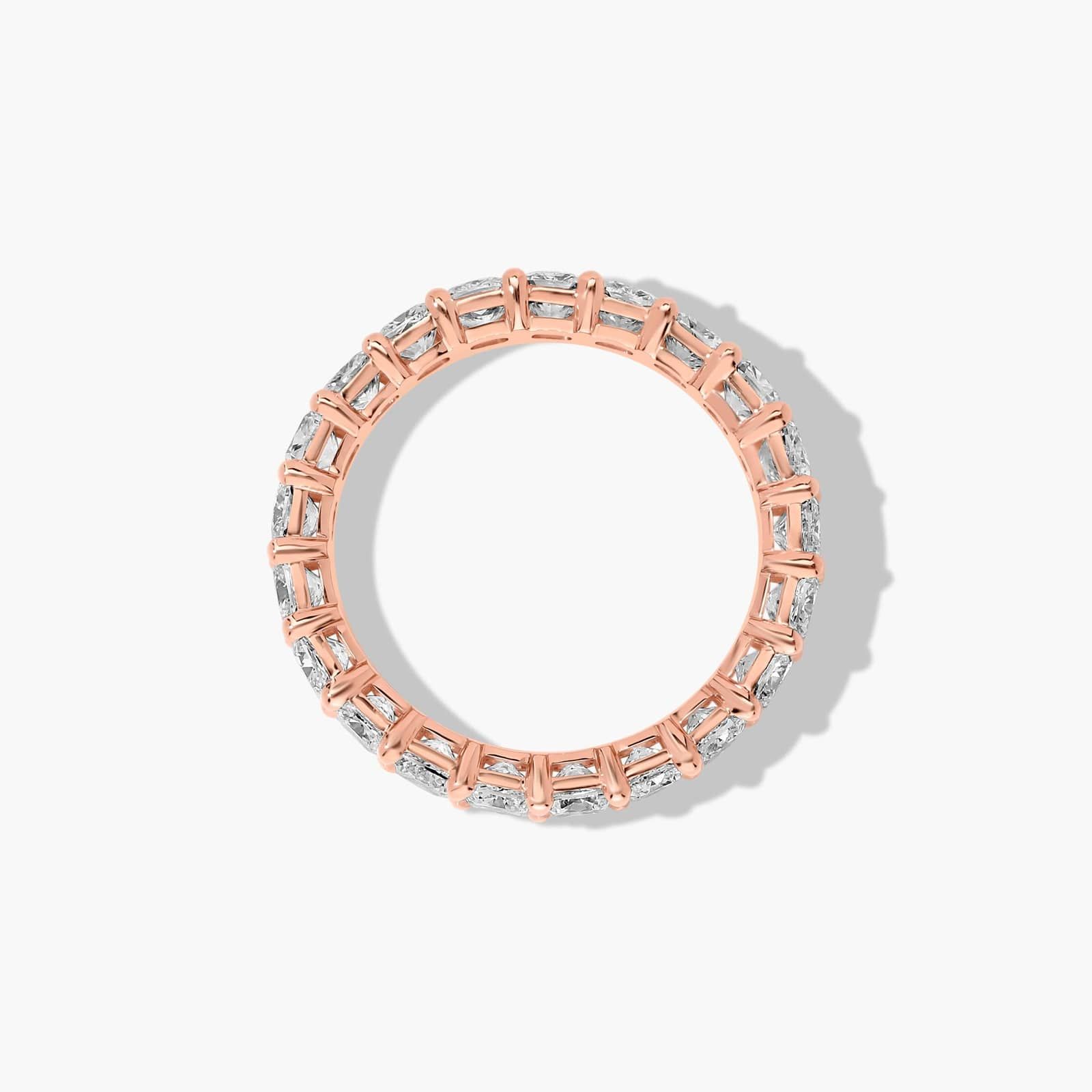 Eternity Ring With 3 CTW Cushion Cut Diamonds In 14K Rose Gold  (4.5mm)