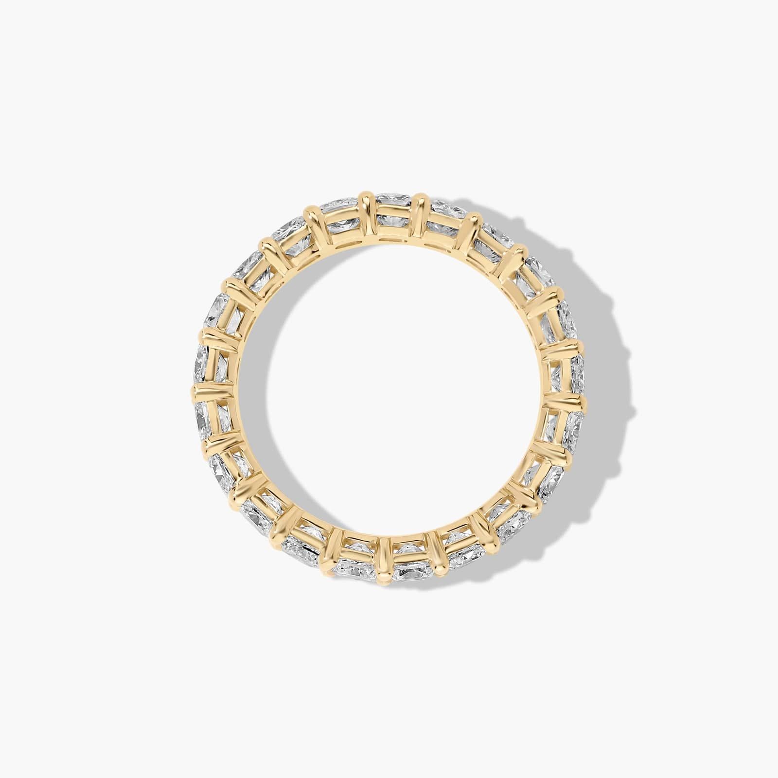 Eternity Ring With 3 CTW Cushion Cut Diamonds In 14K Yellow Gold (4.00mm)