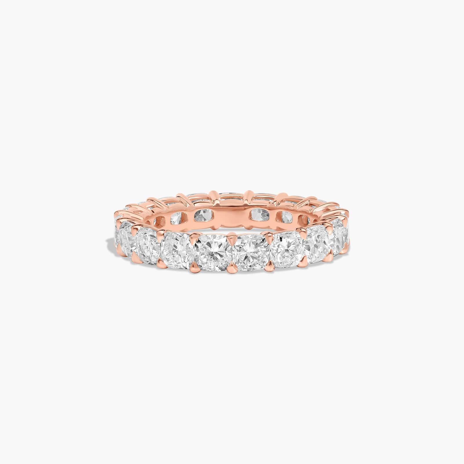 Eternity Ring With 4 CTW Cushion Cut Diamonds In 14K Rose Gold (4.5mm)