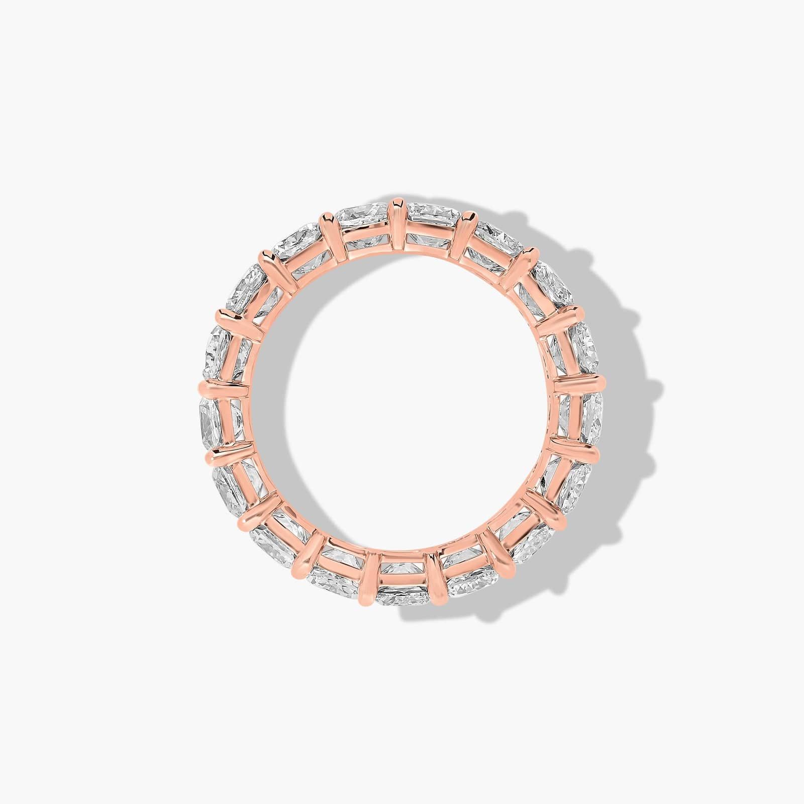 Eternity Ring With 5 CTW Cushion Cut Diamonds In 14K Rose Gold  (5mm)