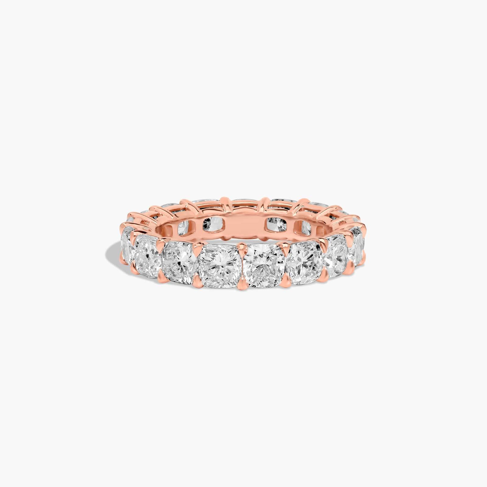 Eternity Ring With 6 CTW Cushion Cut Diamonds In 14K Rose