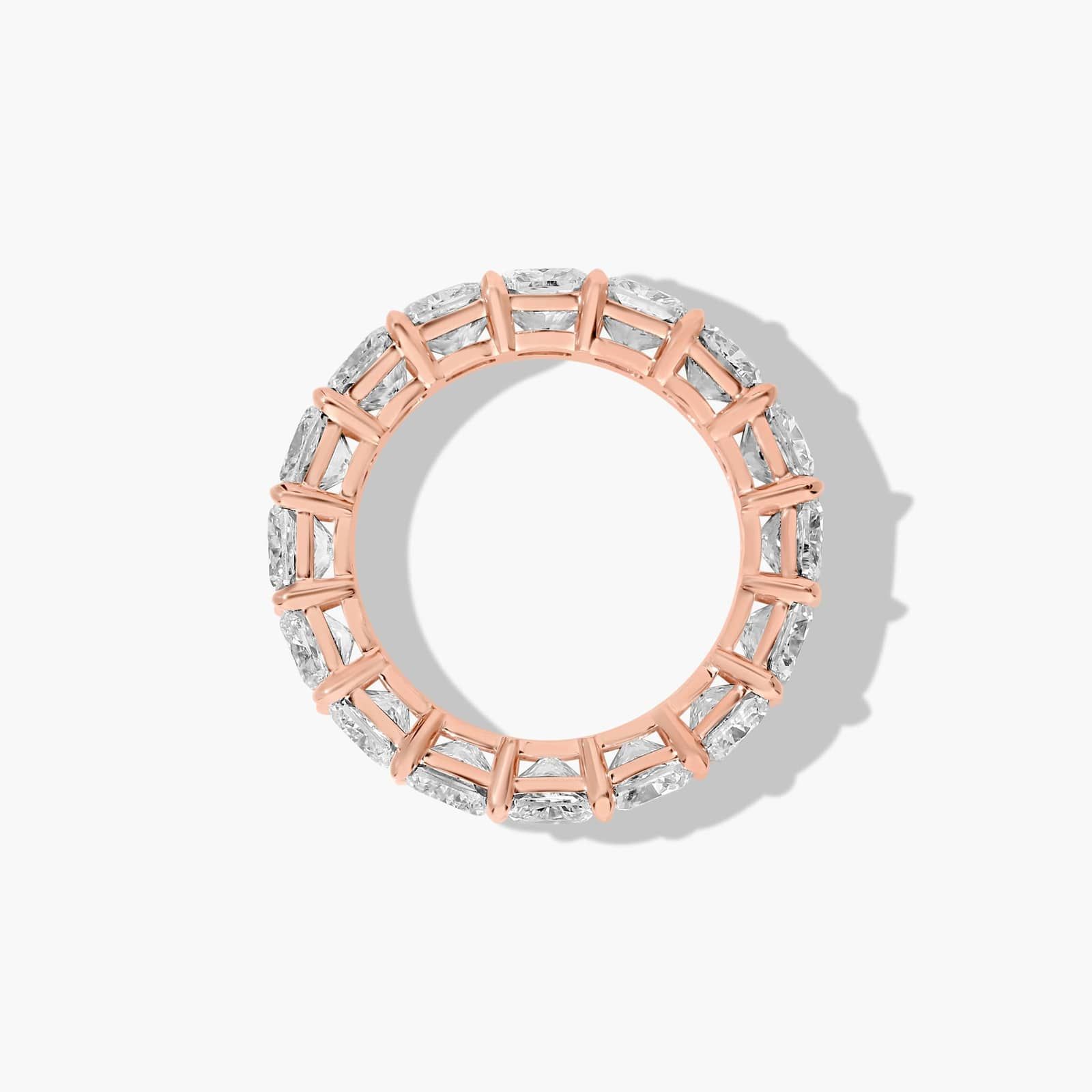 Eternity Ring With 7 CTW Cushion Cut Diamonds In 14K Rose Gold  (5.5mm)