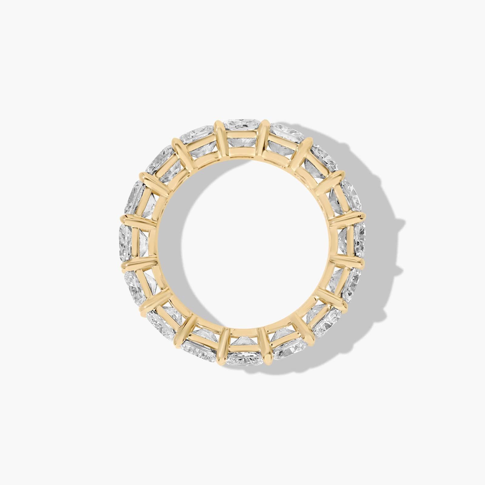 Eternity Ring With 7 CTW Cushion Cut Diamonds In 14K Yellow Gold  (5.5mm)