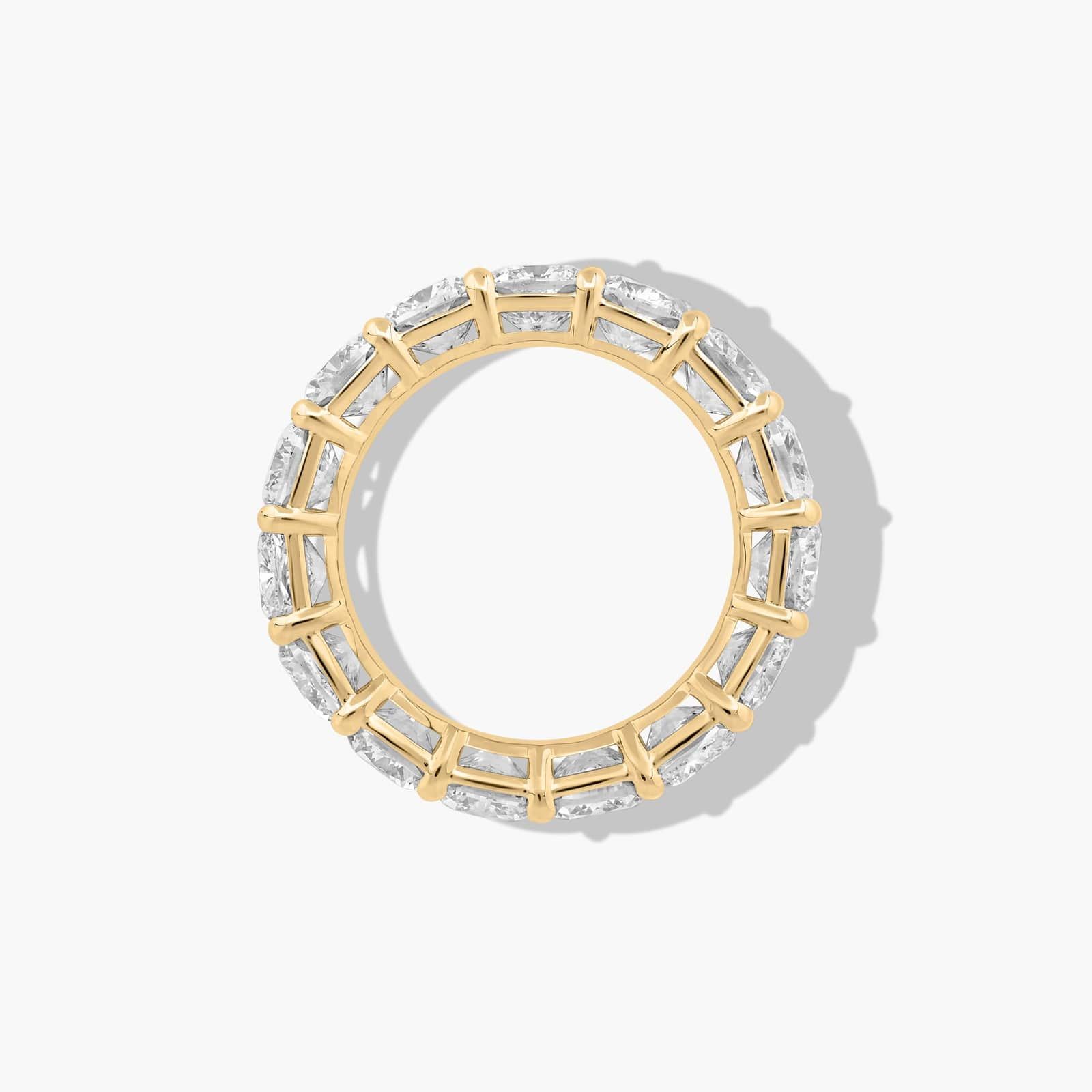 Eternity Ring With 8 CTW Cushion Cut Diamonds In 14K Yellow Gold  (5.5mm)