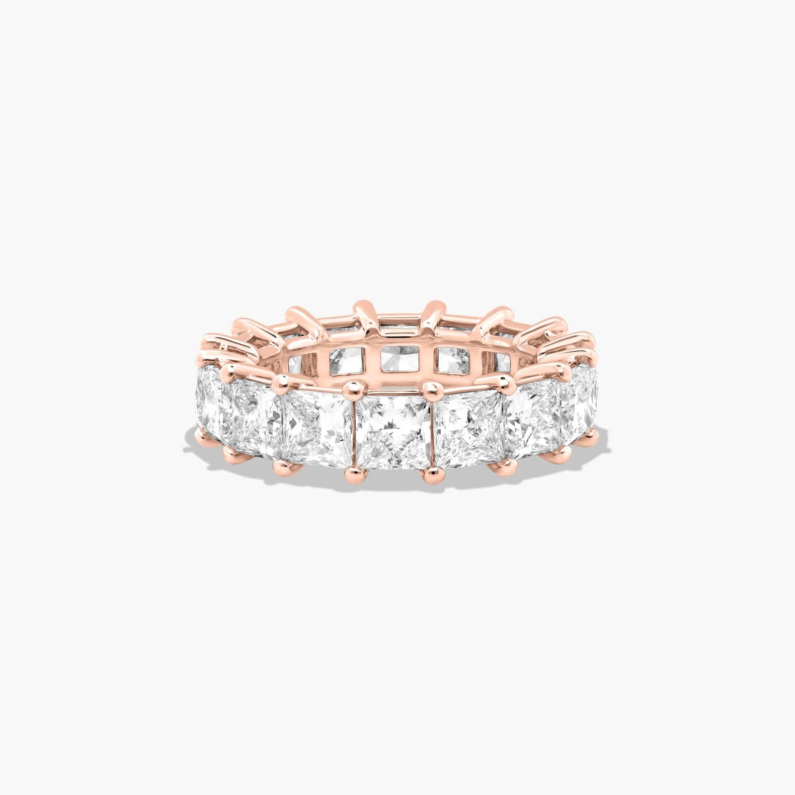 Eternity Ring With 5 CTW Princess Cut Lab-Grown Diamonds In 14K Rose Gold (5mm)