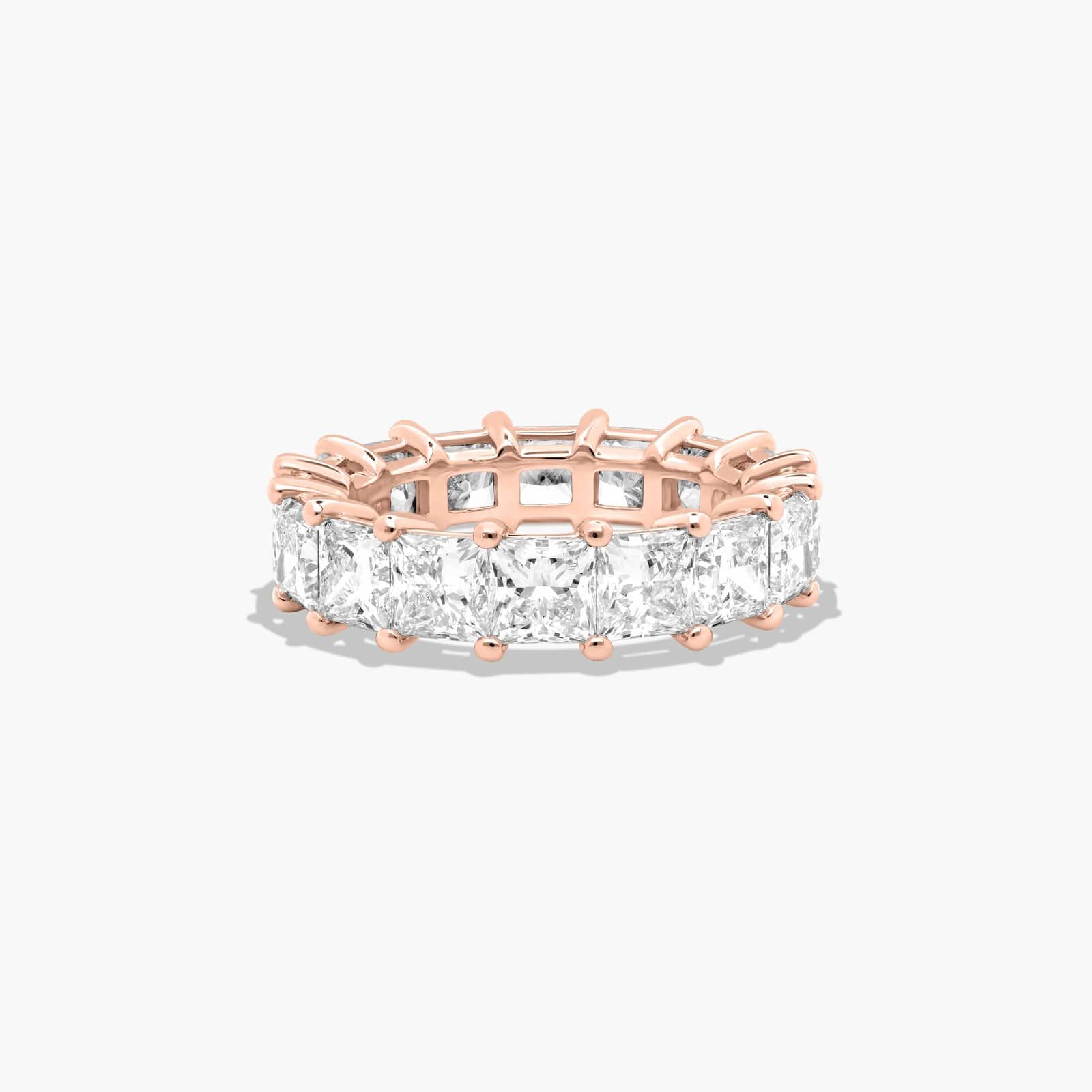 Eternity Ring With 7 CTW Princess Cut Lab-Grown Diamonds In 14K Rose Gold (5.5mm)