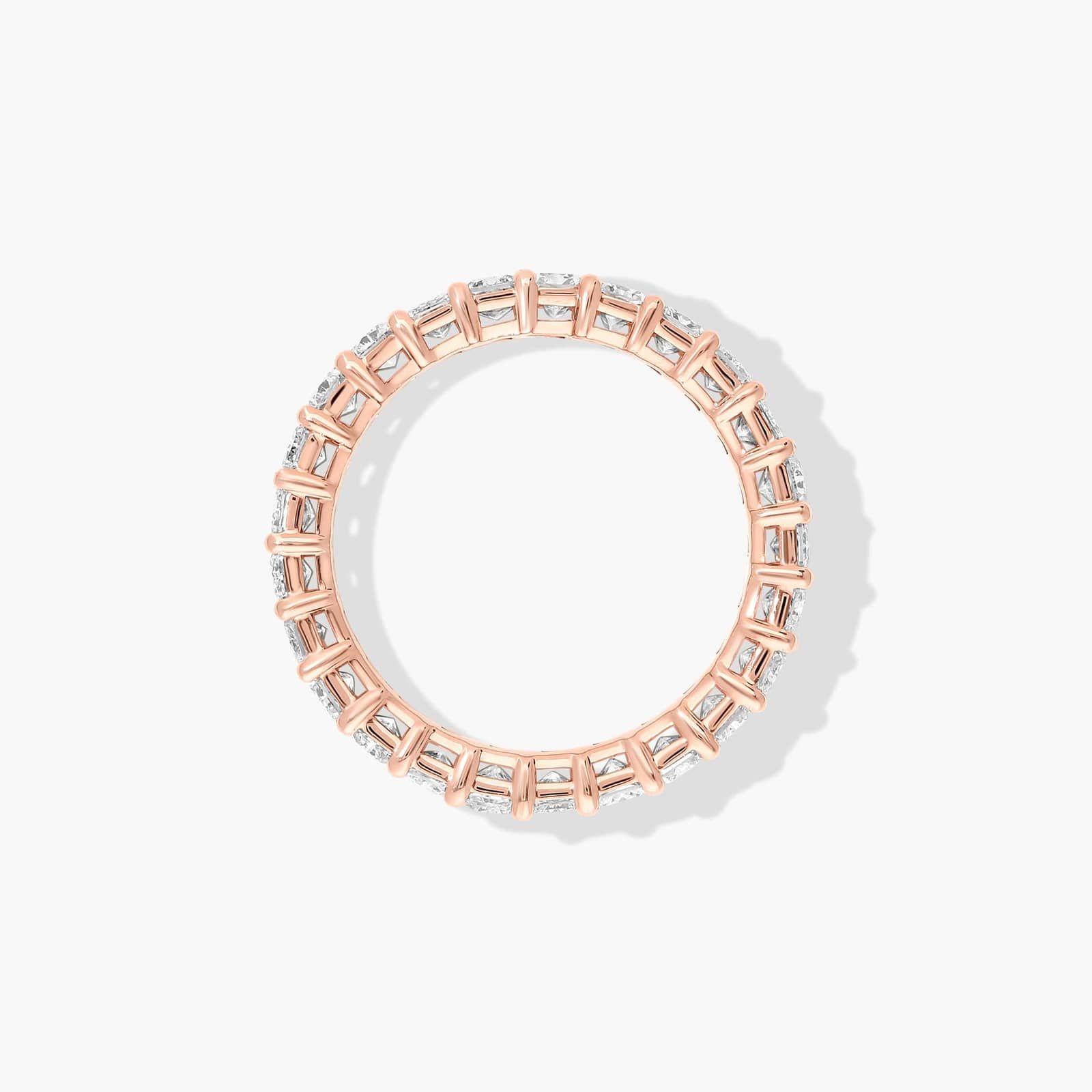 Eternity Ring With 3 CTW Radiant Cut Diamonds In 14K Rose Gold (4mm)