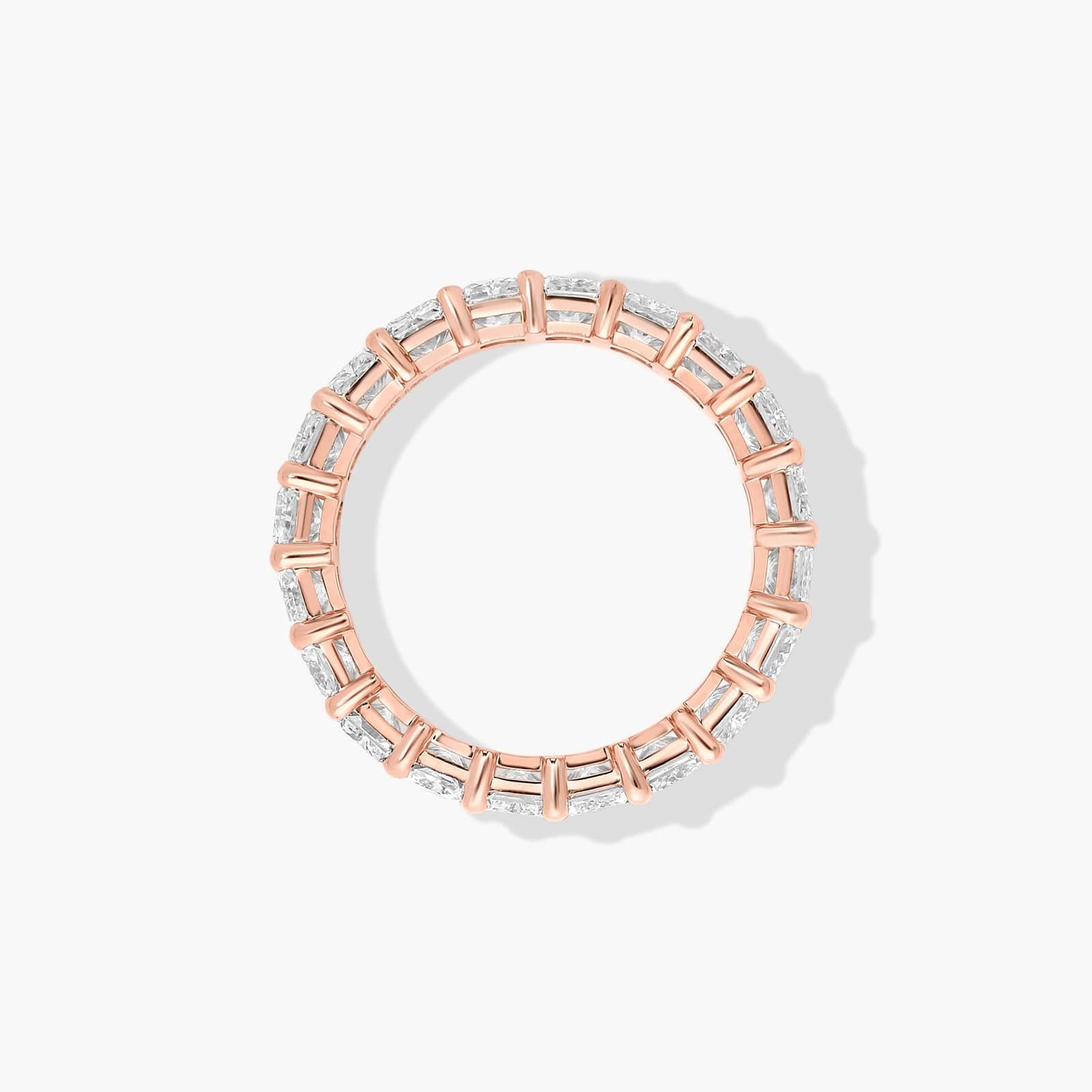 Eternity Ring With 5 CTW Radiant Cut Diamonds In 14K Rose Gold (4.50mm)