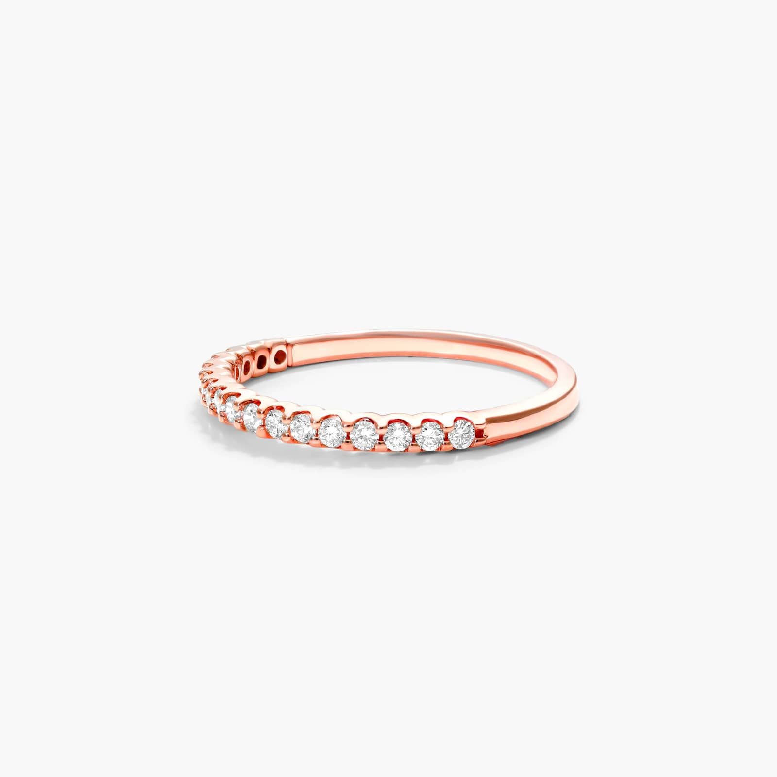 Shared Prong Contour Diamond Ring (0.25 CTW) In 14K Rose Gold