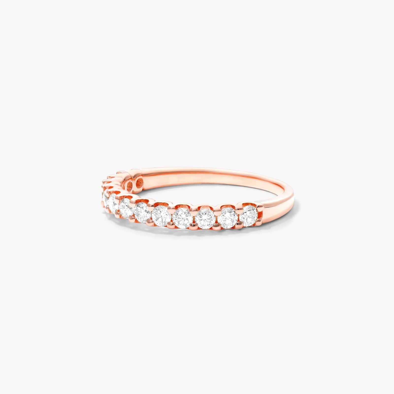 Shared Prong Contour Diamond Ring (0.5 CTW) In 14K Rose Gold