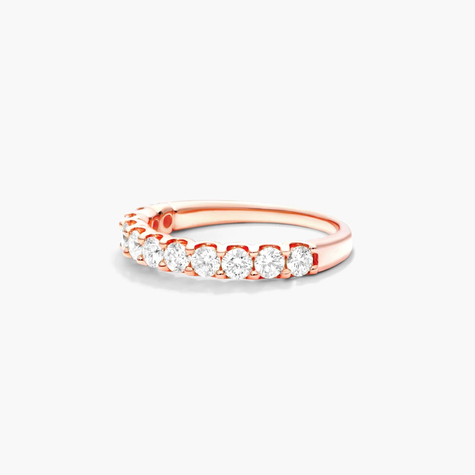 Shared Prong Contour Diamond Ring (0.75 CTW) In 14K Rose Gold