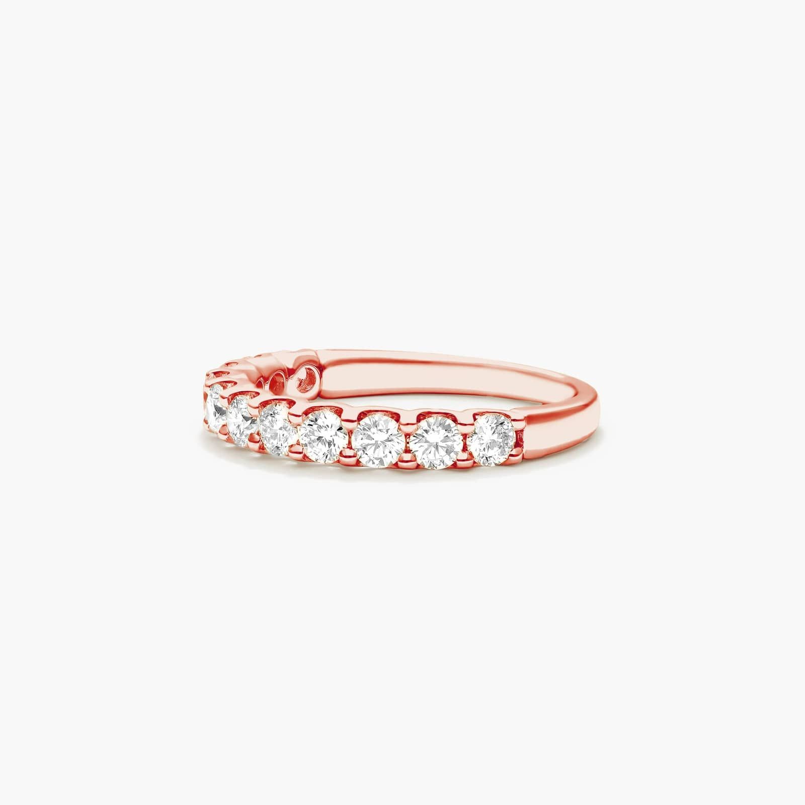 Shared Prong Contour Diamond Ring (1 CTW) In 14K Rose Gold