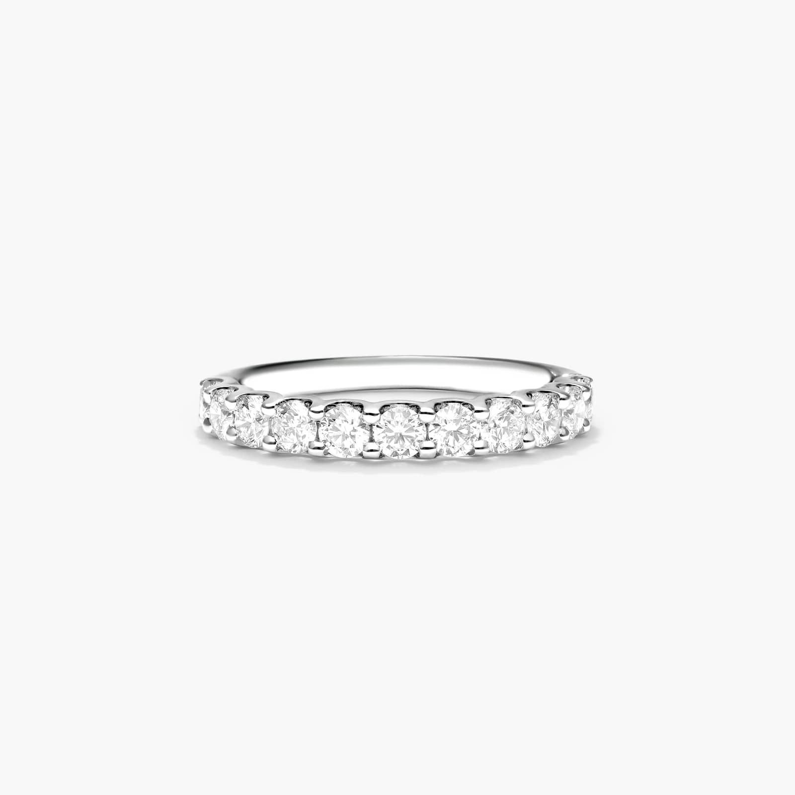 Shared Prong Contour Diamond Ring (1 CTW) In 14K White Gold