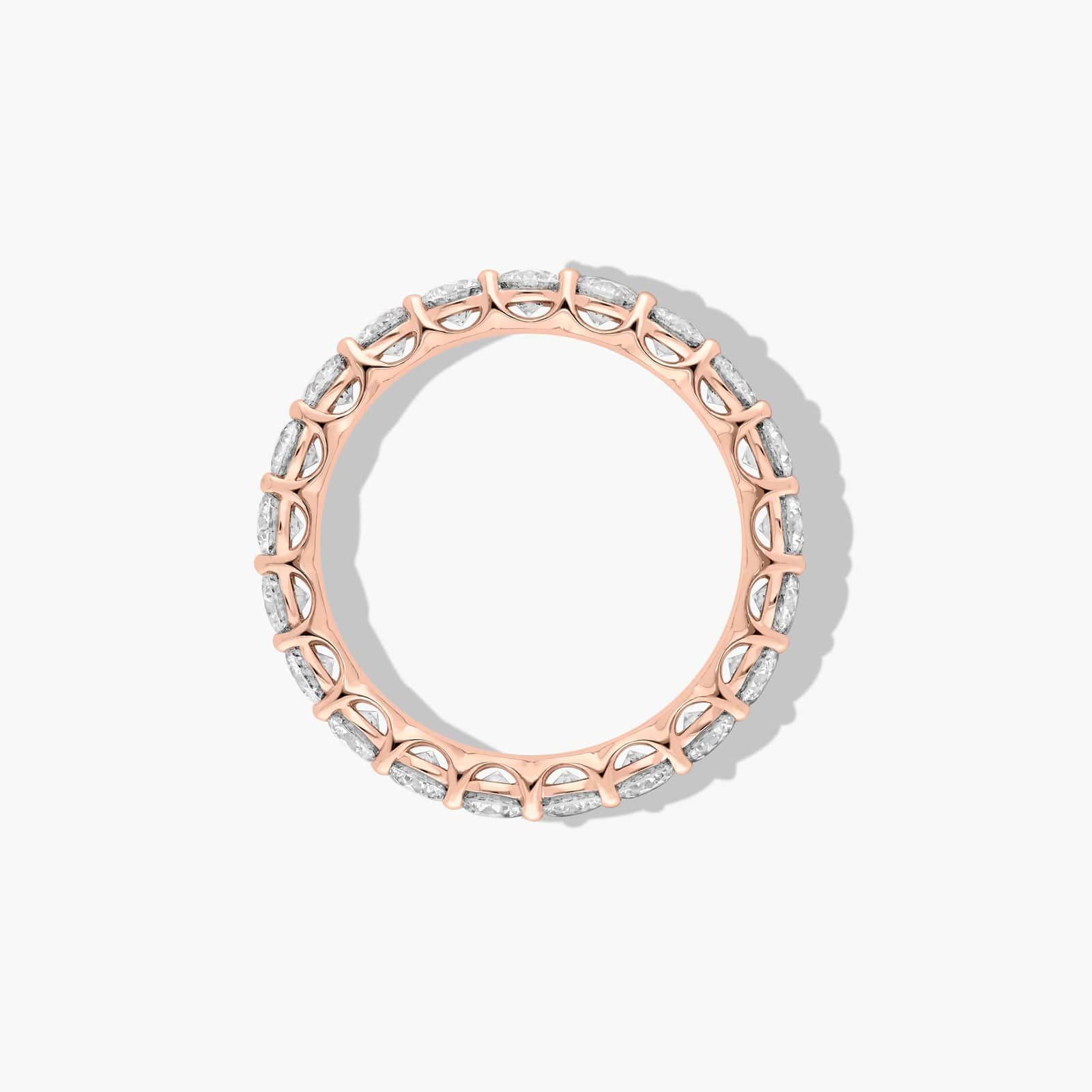 Low Dome Basket Eternity Ring With 2 CTW Diamonds In 14K Rose Gold (3.00mm)