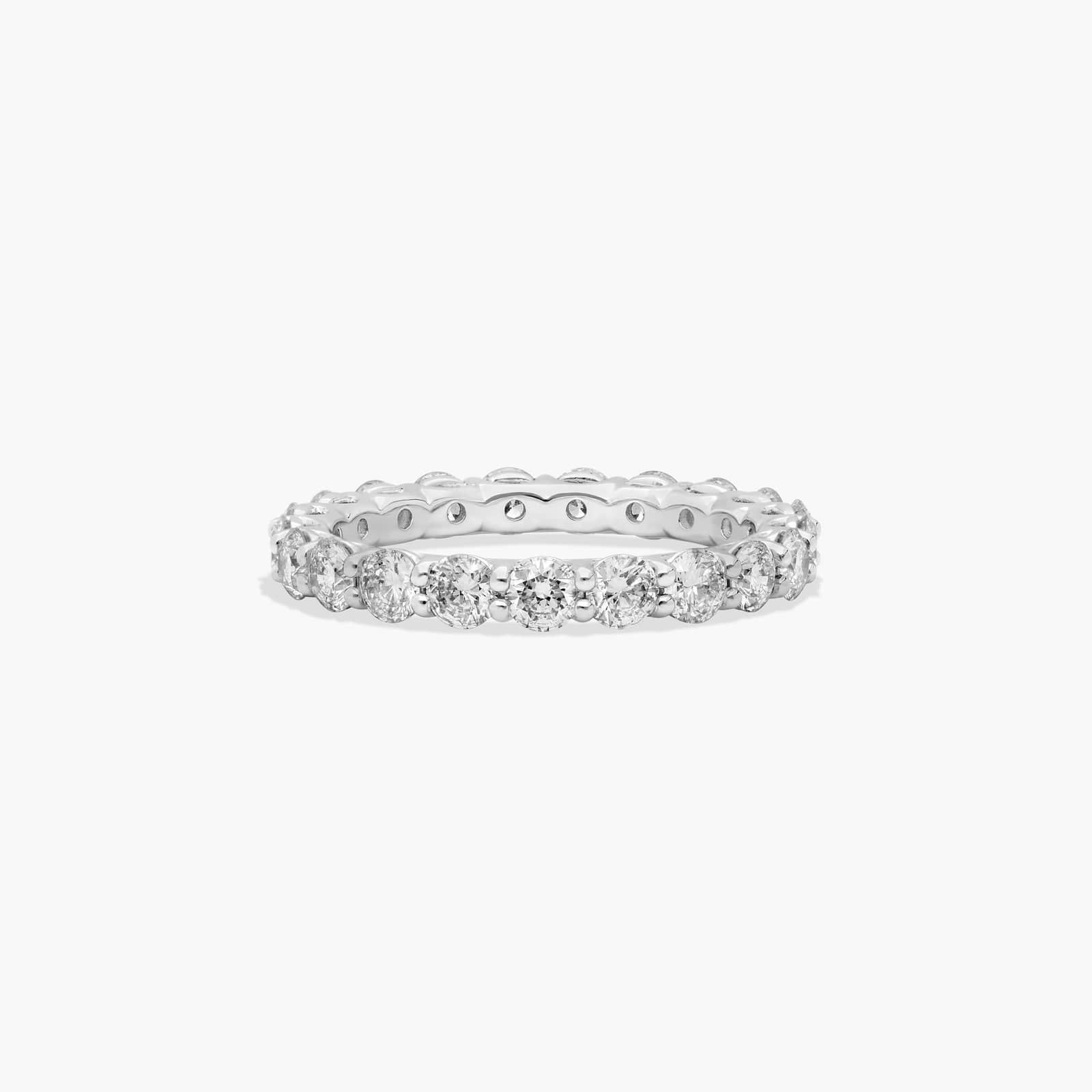 Low Dome Basket Eternity Ring With 2 CTW Lab-Grown Diamonds In 14K White Gold (3.00mm)