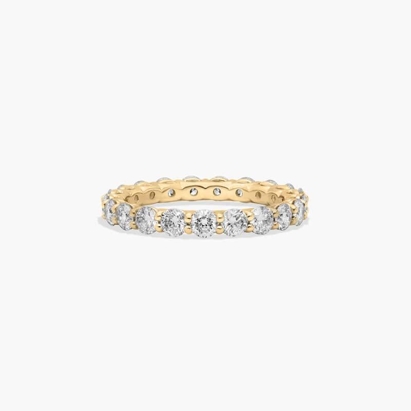 Low Dome Basket Eternity Ring With 2 CTW Lab-Grown Diamonds In 14K Yellow Gold (3.00mm)