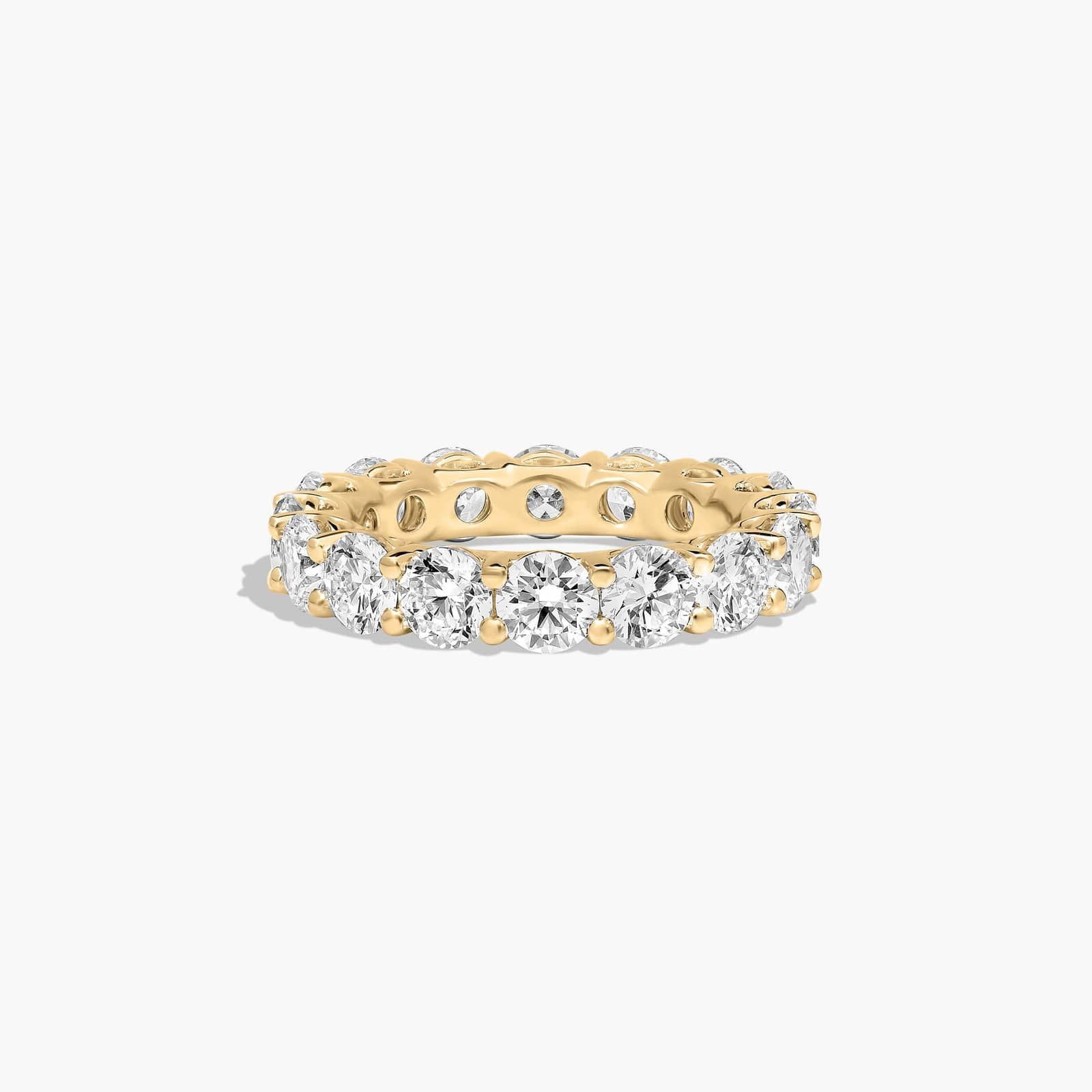 Low Dome Basket Eternity Ring With 5 CTW Lab-Grown Diamonds In 14K Yellow Gold (4.00mm)