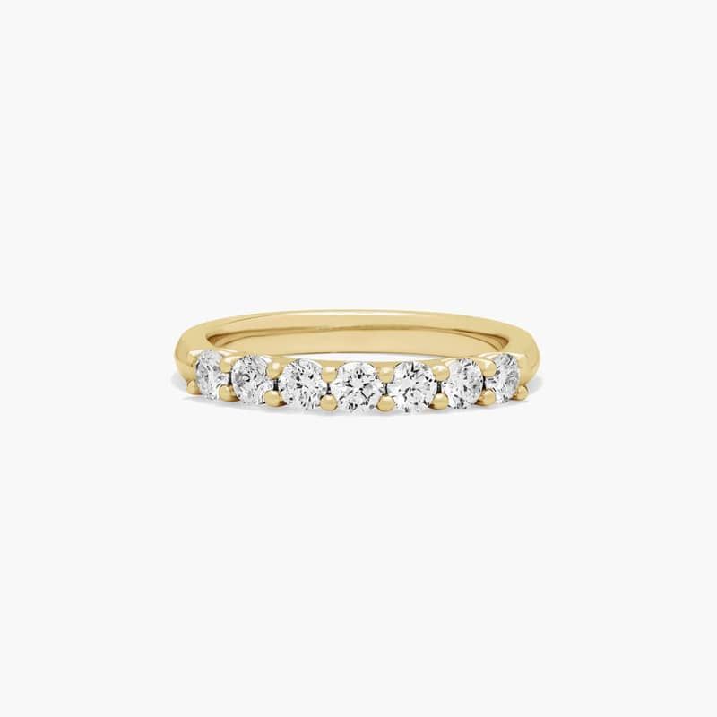 Seven Stone Low Dome Basket Anniversary Ring With 0.5 CTW Lab-Grown Diamonds In 14K Yellow Gold (2.40mm)