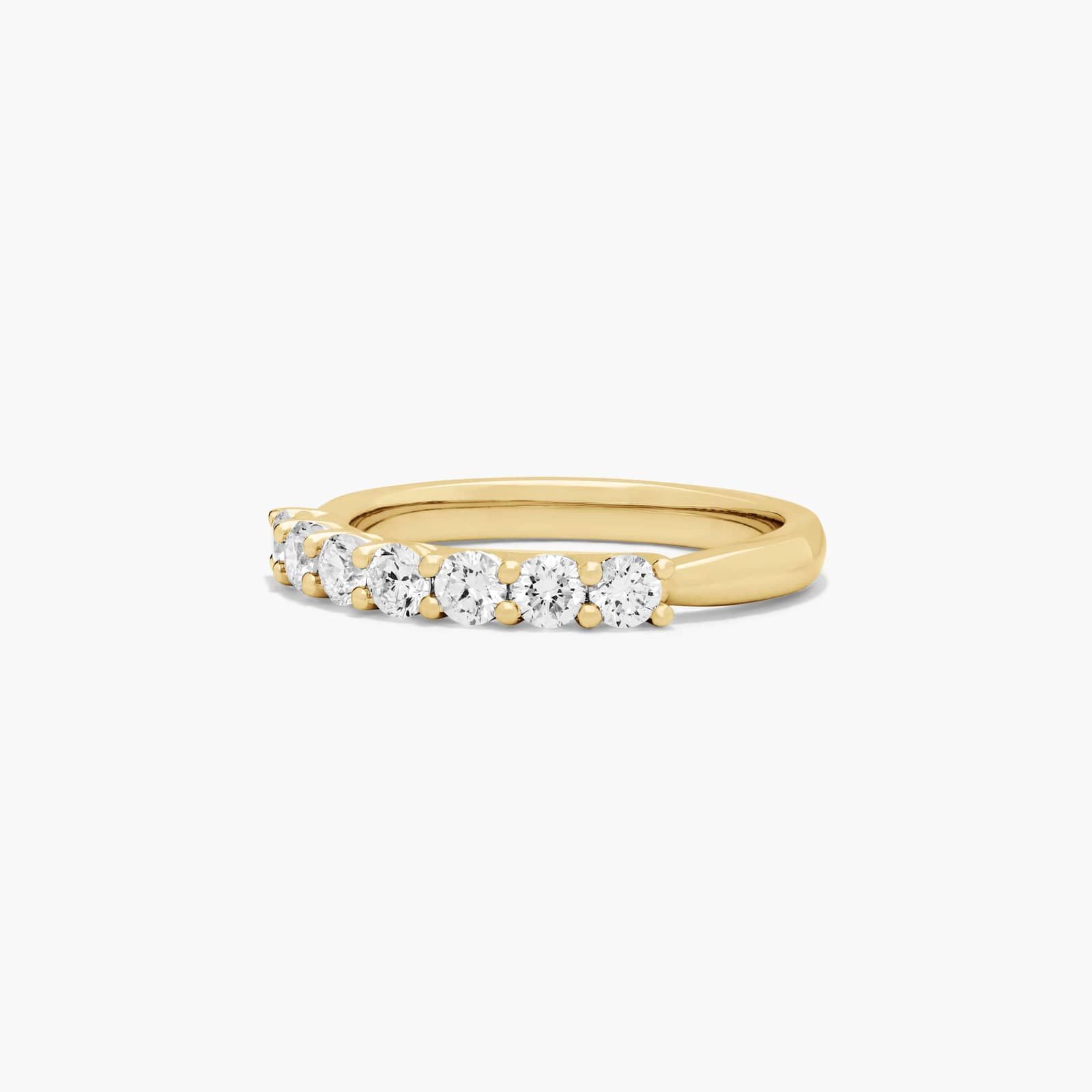 Seven Stone Low Dome Basket Anniversary Ring With 0.5 CTW Diamonds In 14K Yellow Gold (2.40mm)