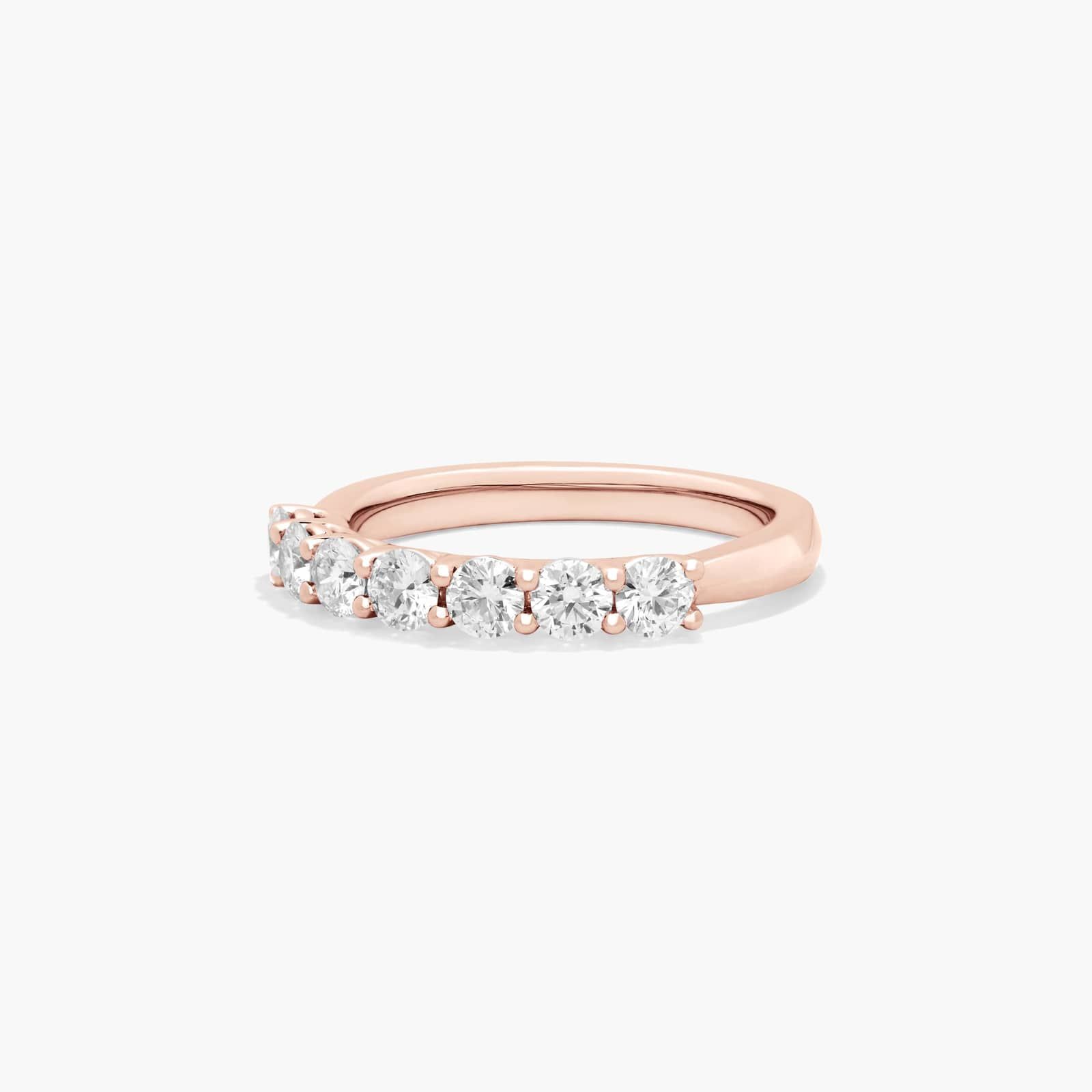 Seven Stone Low Dome Basket Anniversary Ring With 0.75 CTW Diamonds In 14K Rose Gold (2.40mm)