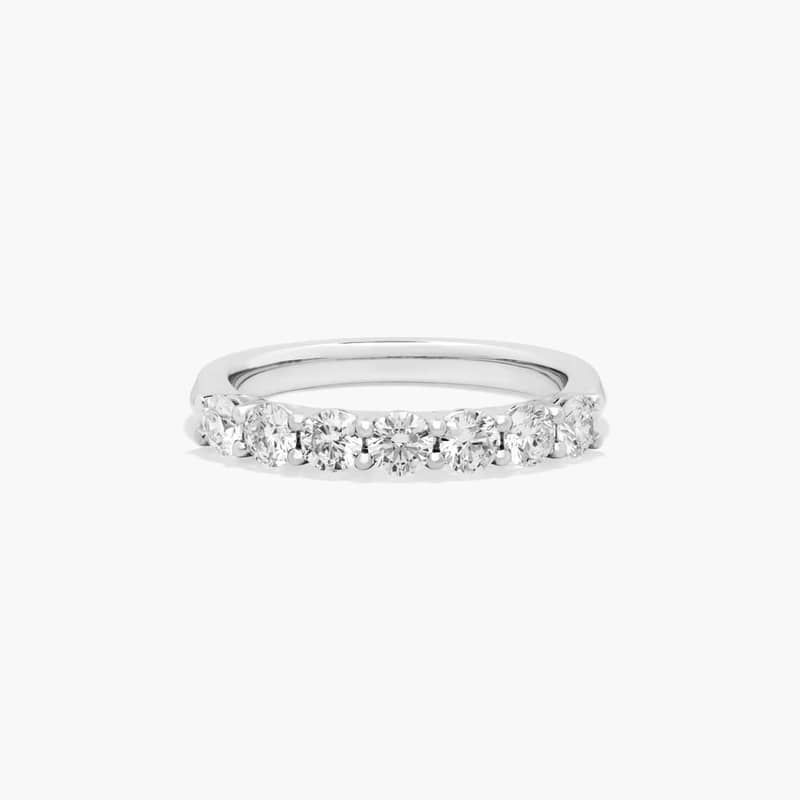 Seven Stone Low Dome Basket Anniversary Ring With 0.75 CTW Lab-Grown Diamonds In 14K White Gold (2.40mm)