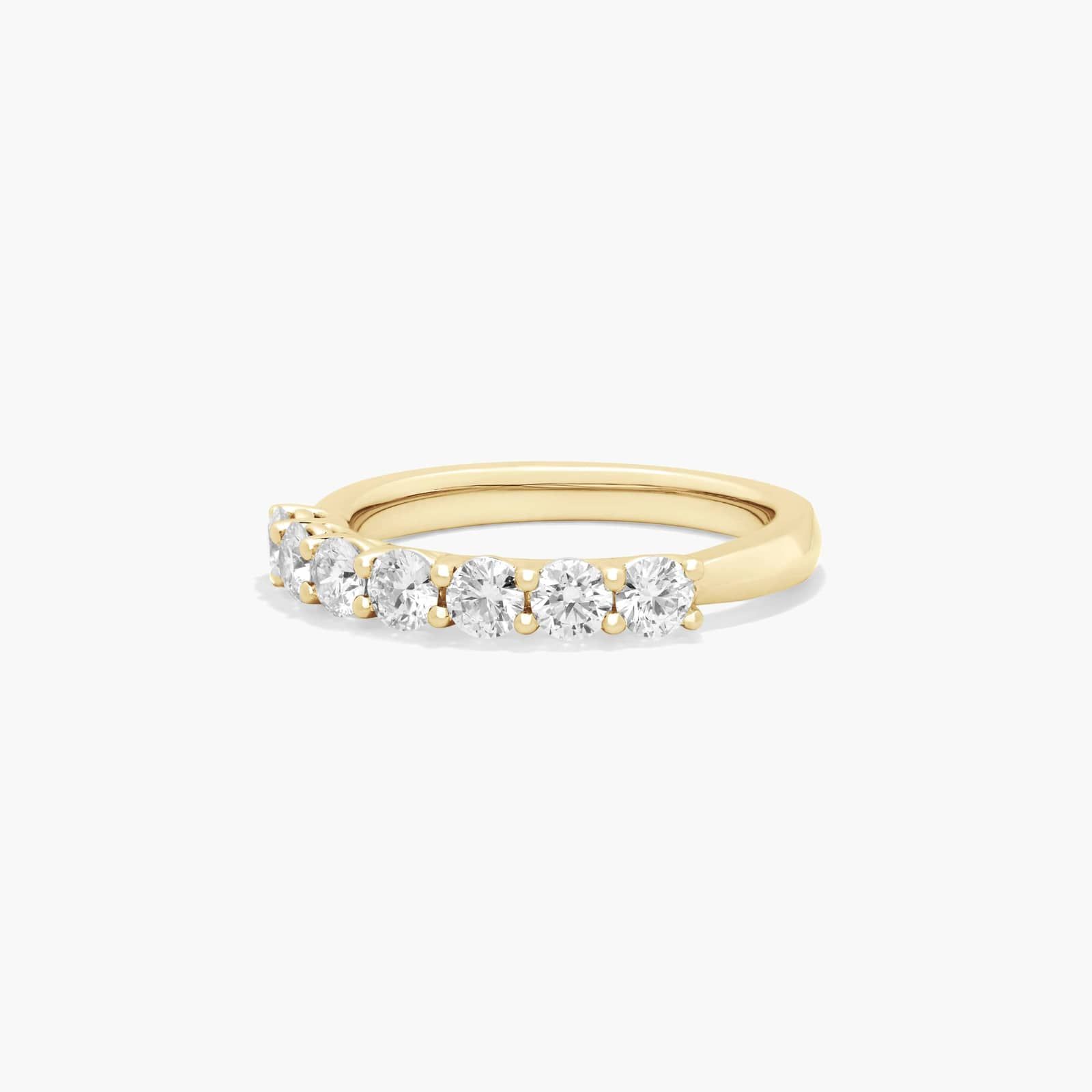 Seven Stone Low Dome Basket Anniversary Ring With 0.75 CTW Diamonds In 14K Yellow Gold (2.40mm)