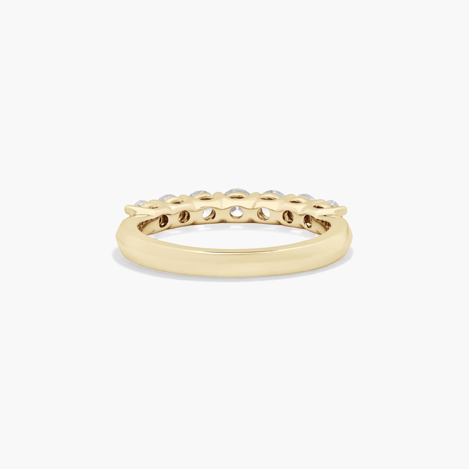 Seven Stone Low Dome Basket Anniversary Ring With 0.75 CTW Diamonds In 14K Yellow Gold (2.40mm)