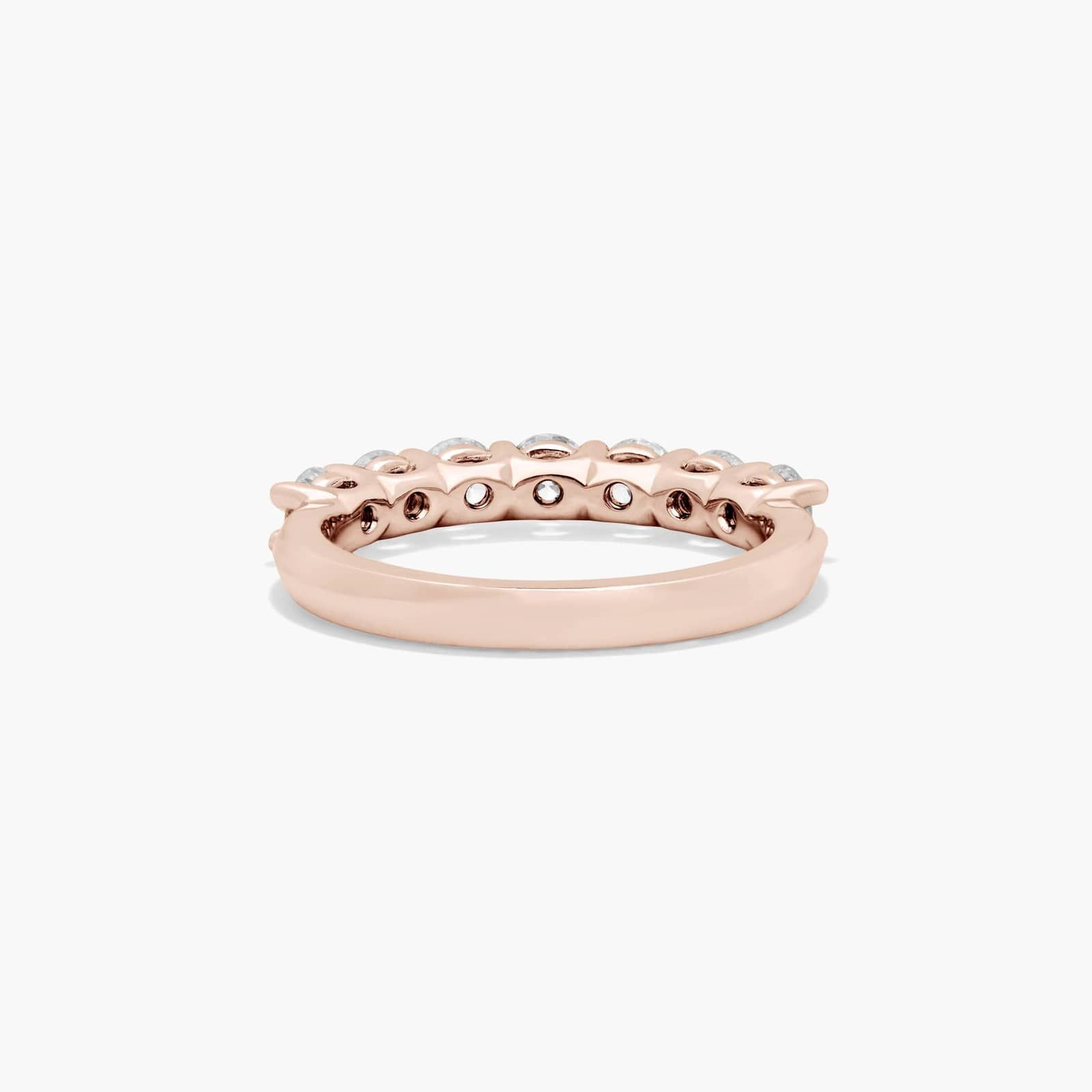 Seven Stone Low Dome Basket Anniversary Ring With 1 CTW Diamonds In 14K Rose Gold (2.50mm)
