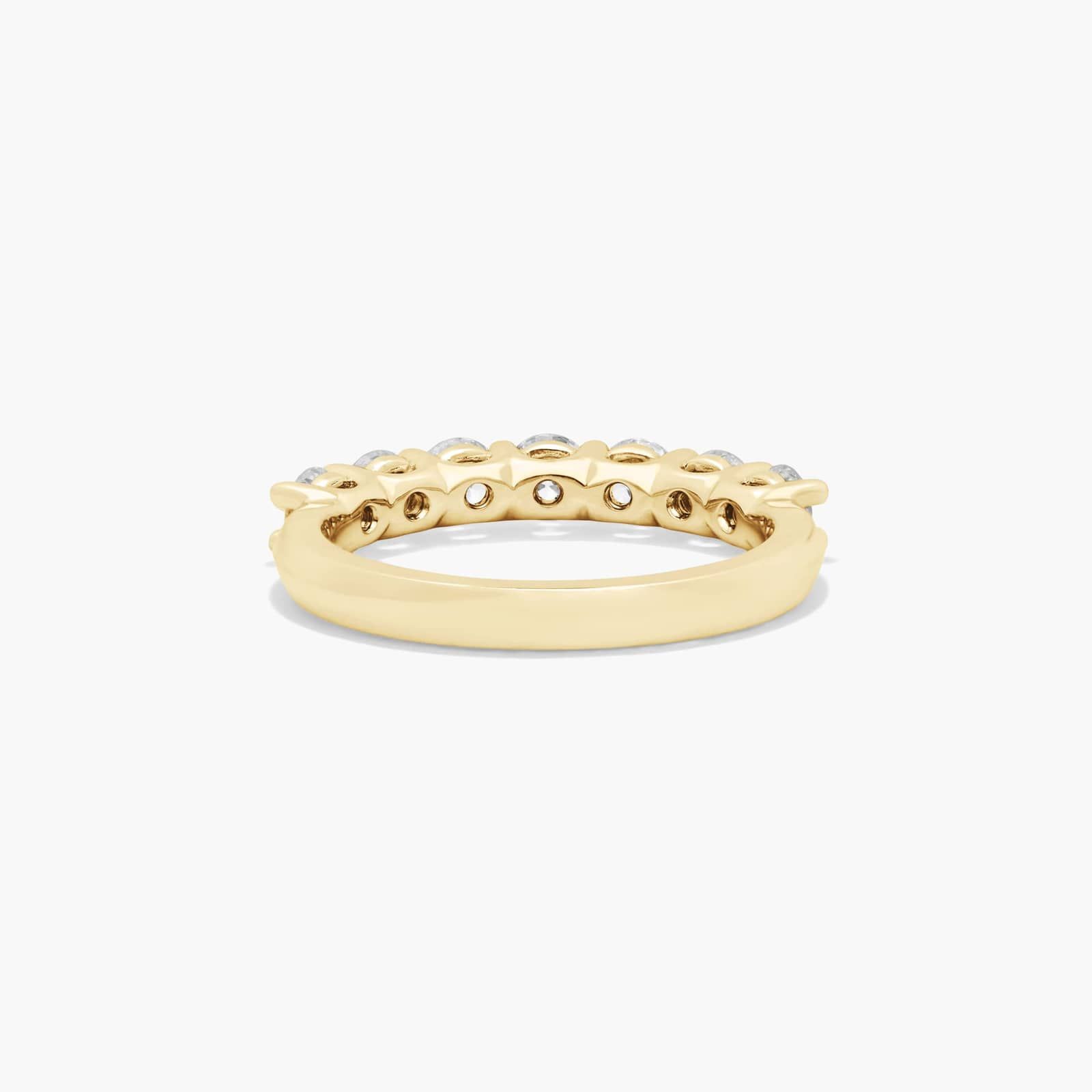 Seven Stone Low Dome Basket Anniversary Ring With 1 CTW Diamonds In 14K Yellow Gold (2.50mm)